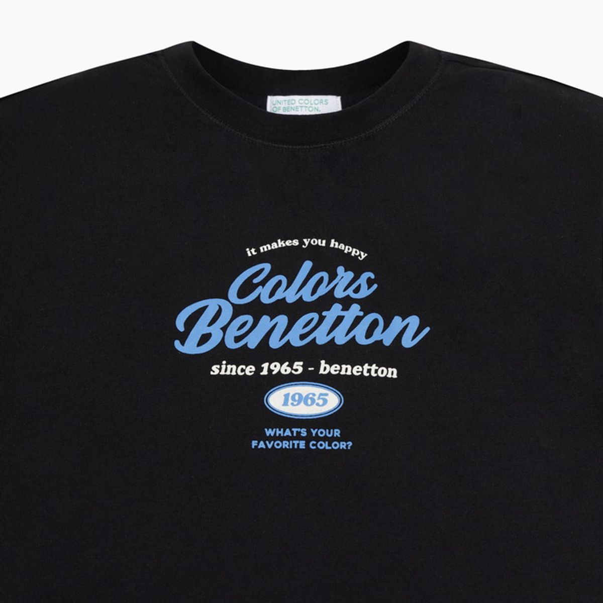 베네통키즈(BENETTONKIDS) [Online Exclusive] 5부 그래픽 티셔츠_QATS01641BK