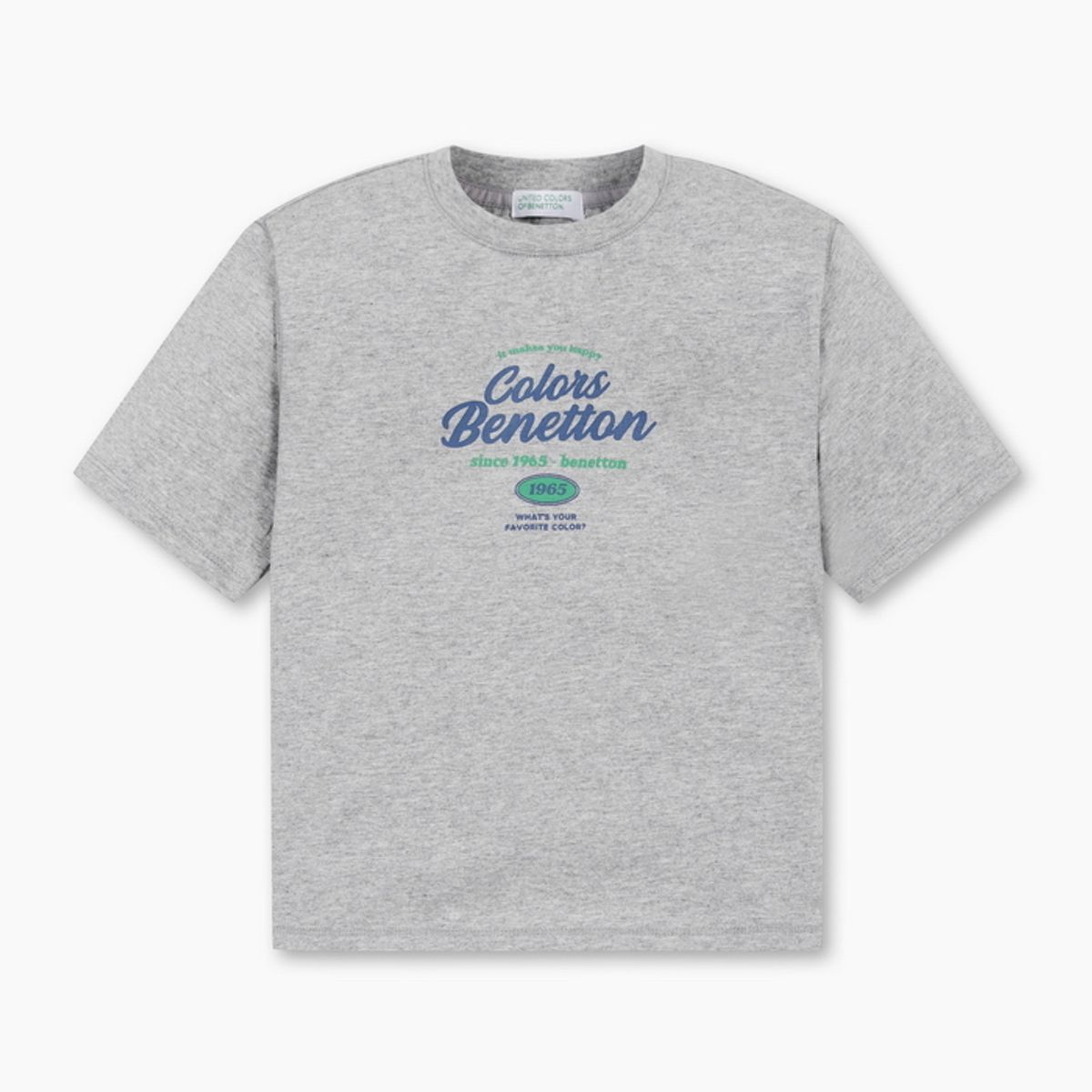 베네통키즈(BENETTONKIDS) [Online Exclusive] 5부 그래픽 티셔츠_QATS01641MG