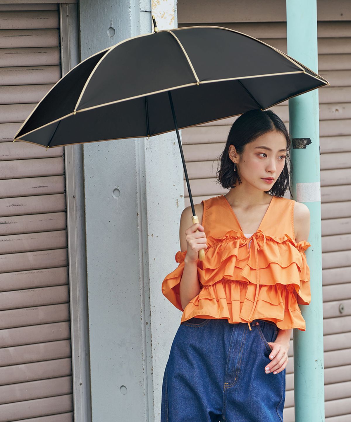 더블유피씨(W.P.C) 플레인 파이핑 자외선차단 암막 장양산 81-14832-101