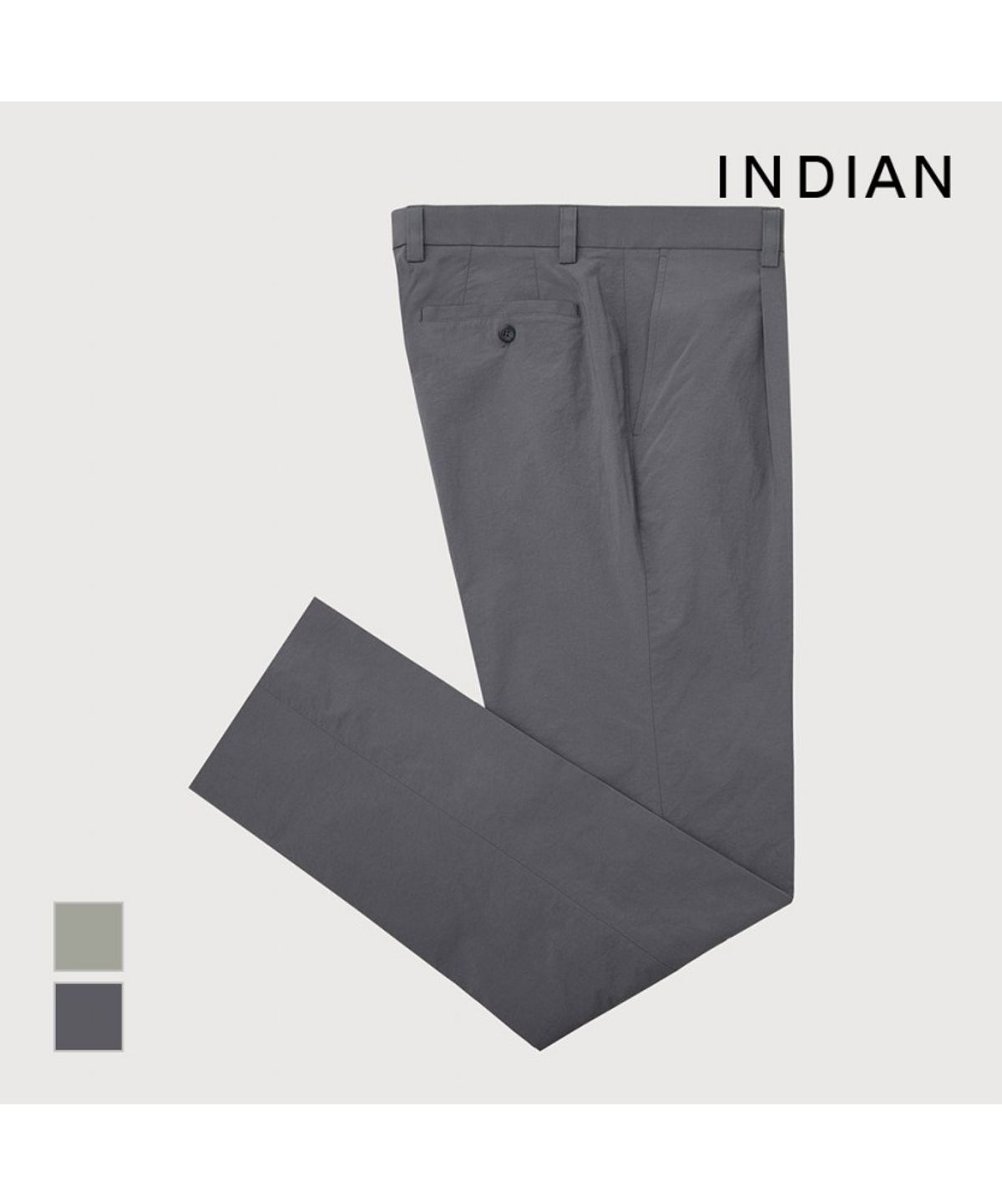 인디안(INDIAN) 나일론 슬림 원턱 팬츠_MIUDL4M3261