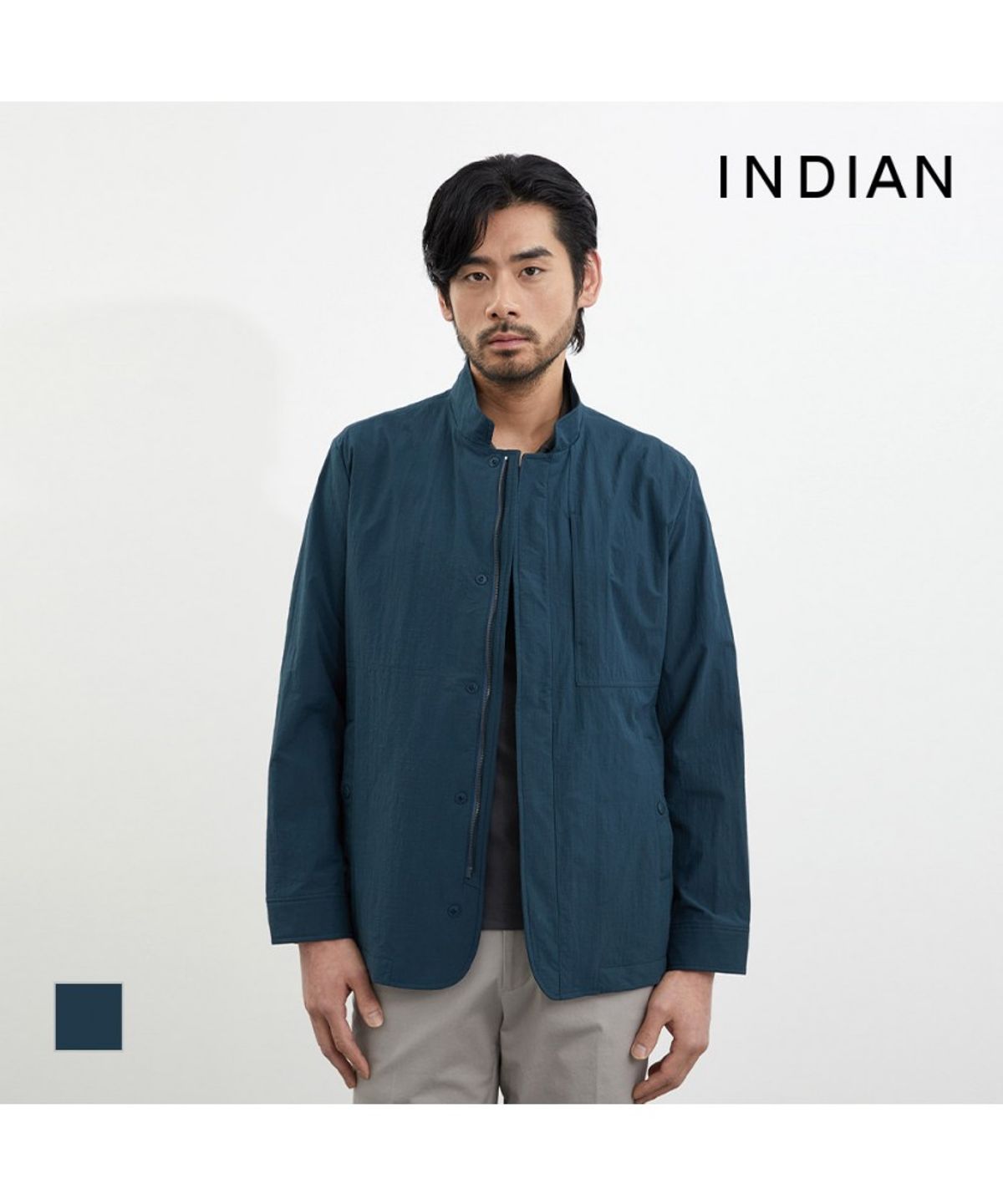 인디안(INDIAN) 면혼방 조직감 사파리 점퍼_MITKA4M3121