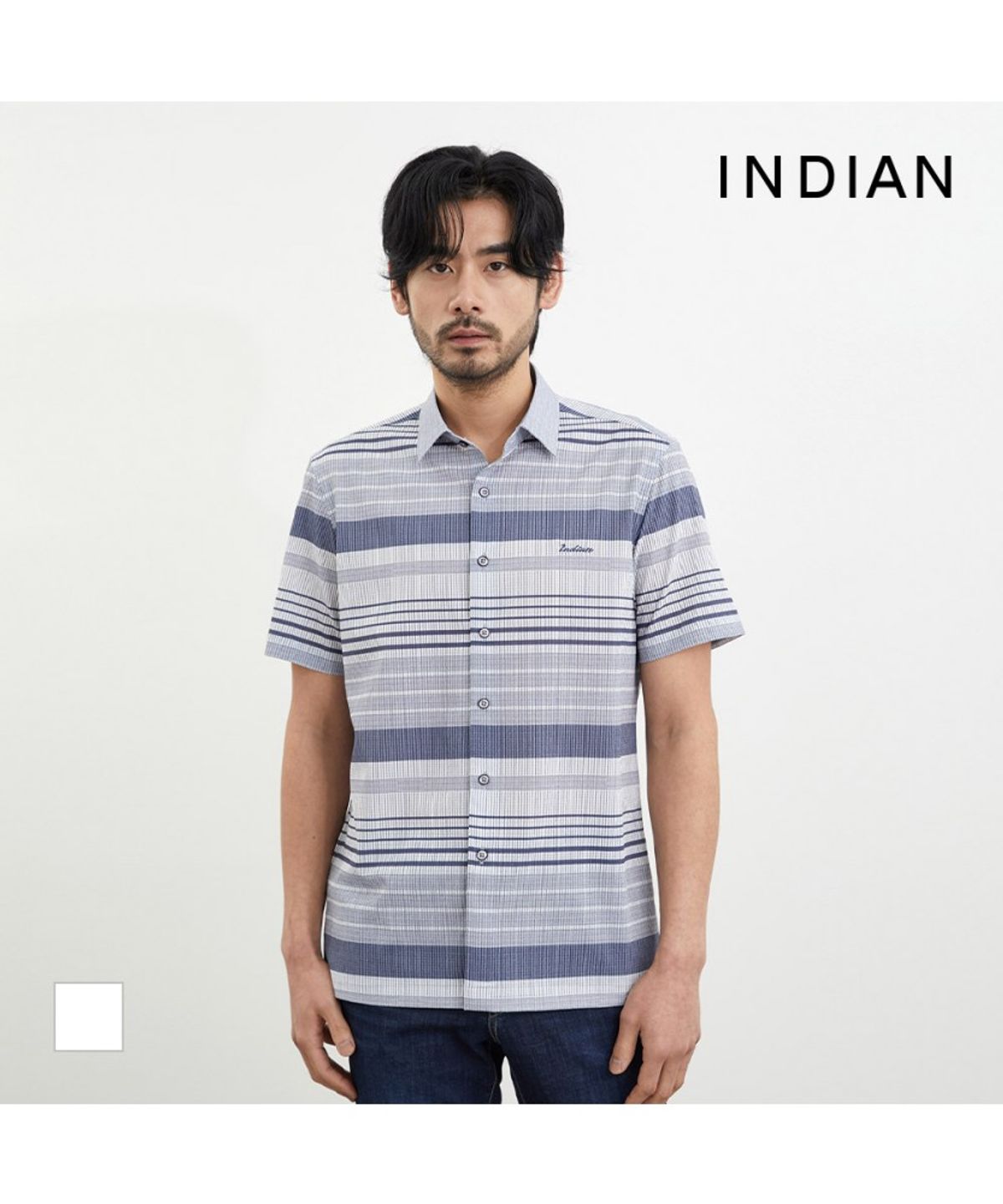 인디안(INDIAN) 요꼬 한기장 프린트 반팔 셔츠_MITNS4M3121