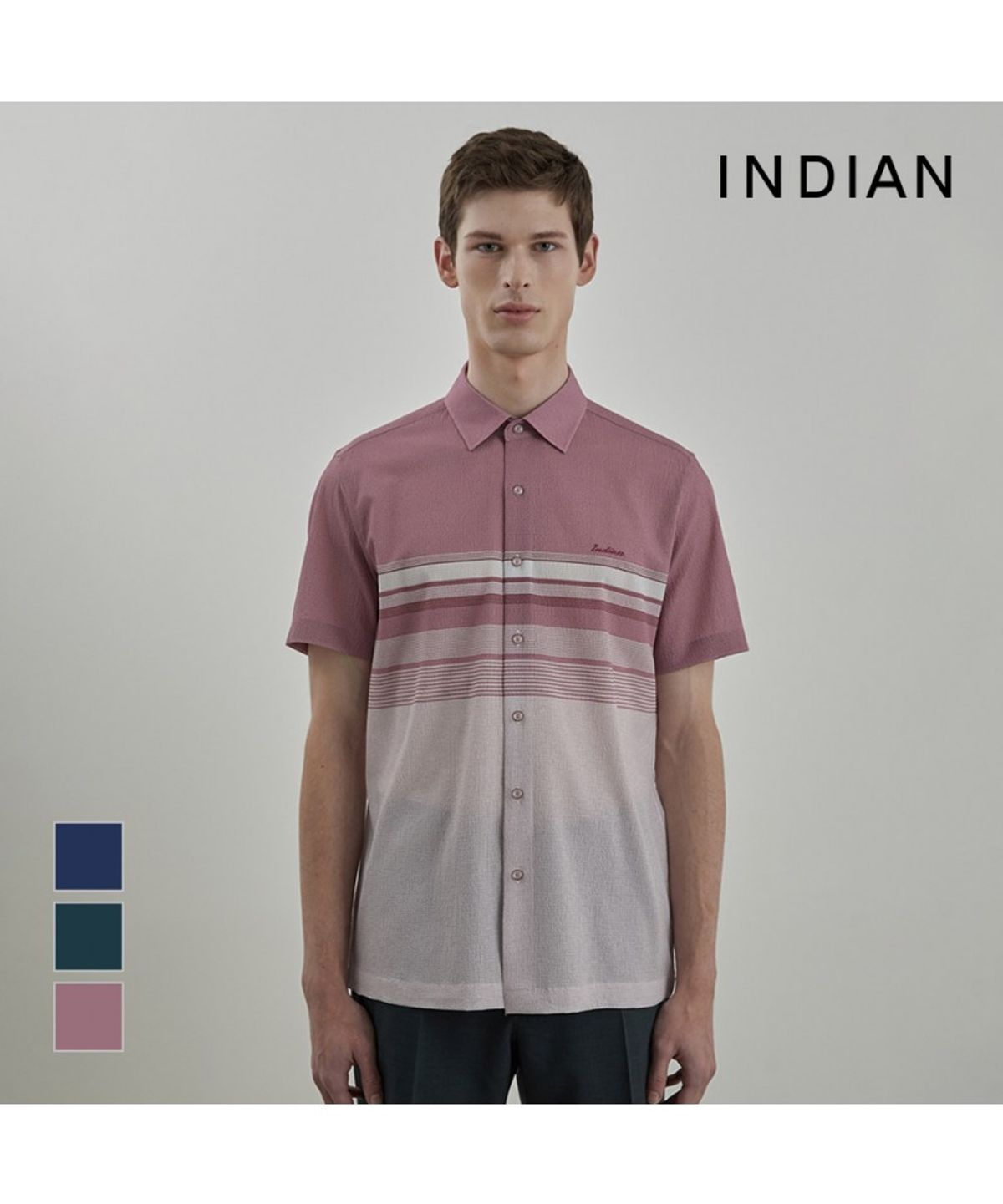 인디안(INDIAN) 한기장 프린트 셔츠_MITNS5M3331