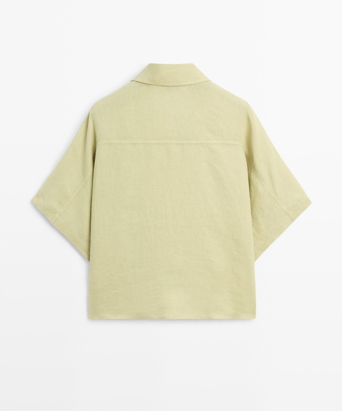 마시모두띠(MASSIMO DUTTI) 스냅 버튼 린넨 반팔 셔츠