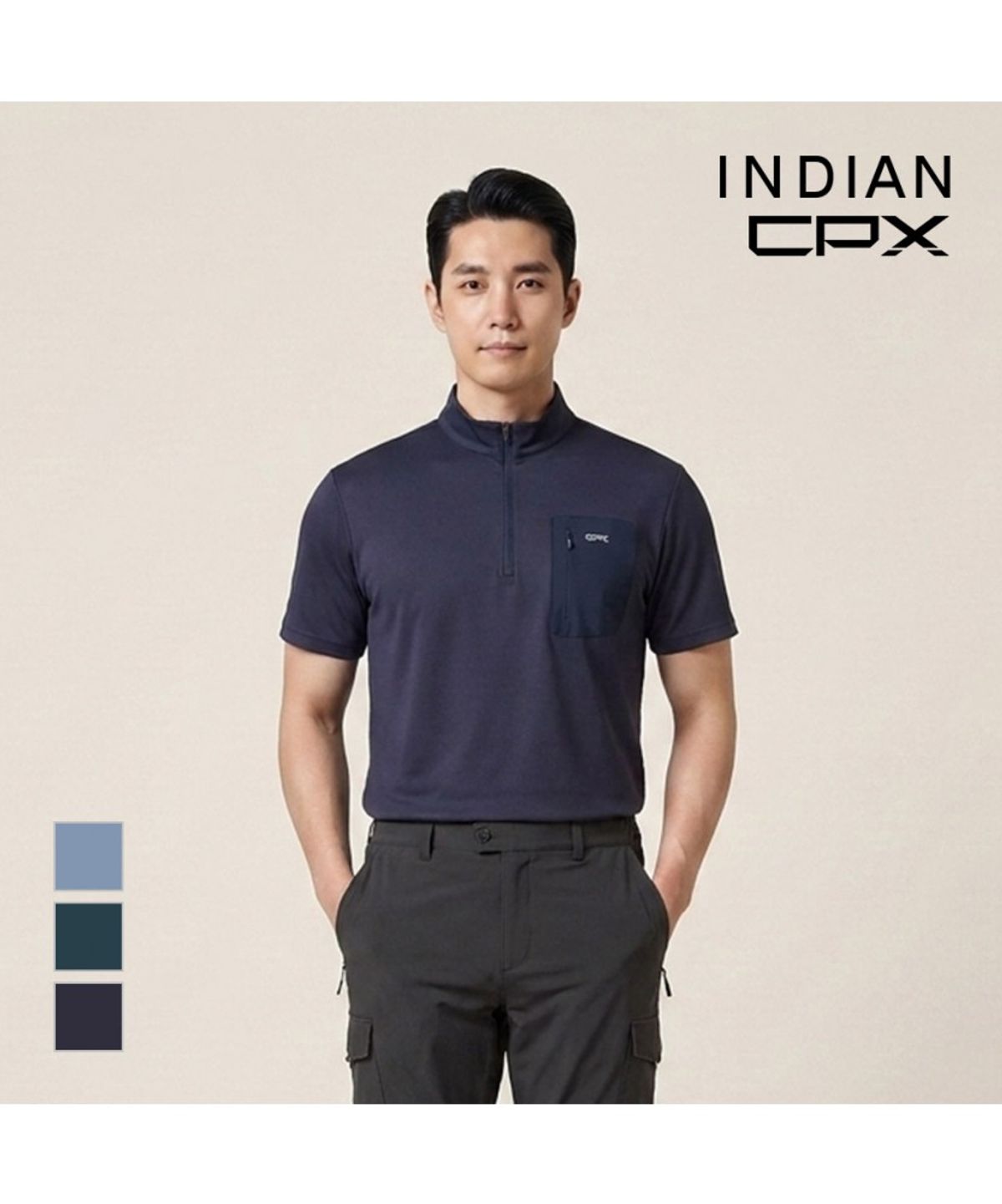 인디안(INDIAN) CPX 하프집업 티셔츠_M2OAS6M3101