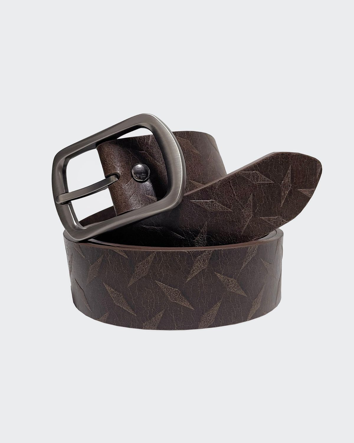 무비그아카이브(MUBIG.ARCHIVE) Diamond Plate Belt (Dark Brown)