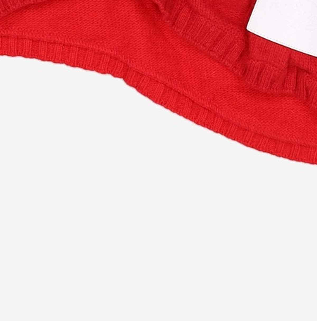 아이아이(EYEYE) LEATHER LOGO PATCH CABLE KNIT TOP_RED (EEON4NTR04W) FREE