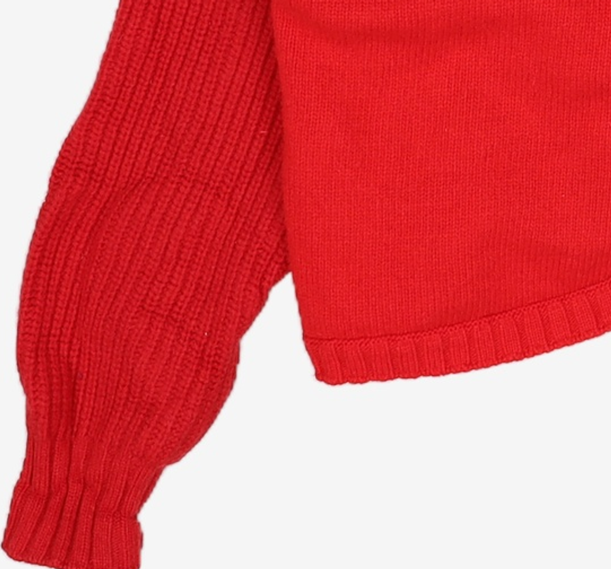 아이아이(EYEYE) LEATHER LOGO PATCH CABLE KNIT TOP_RED (EEON4NTR04W) FREE