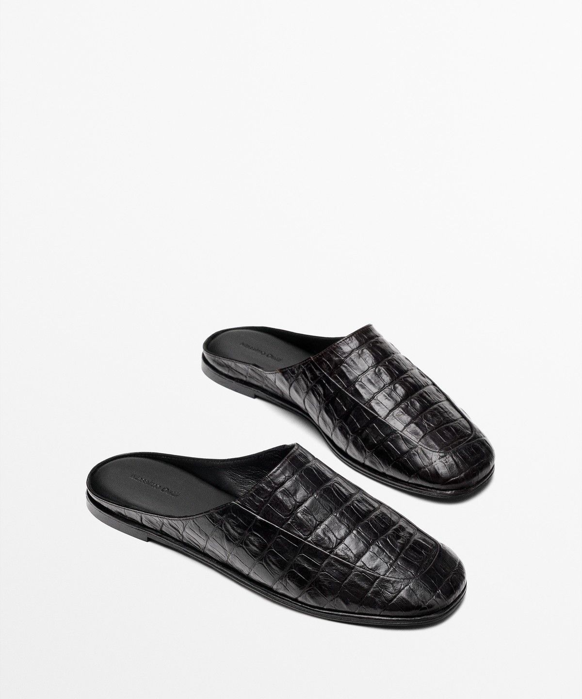 마시모두띠(MASSIMO DUTTI) 모조 악어 가죽 뮬