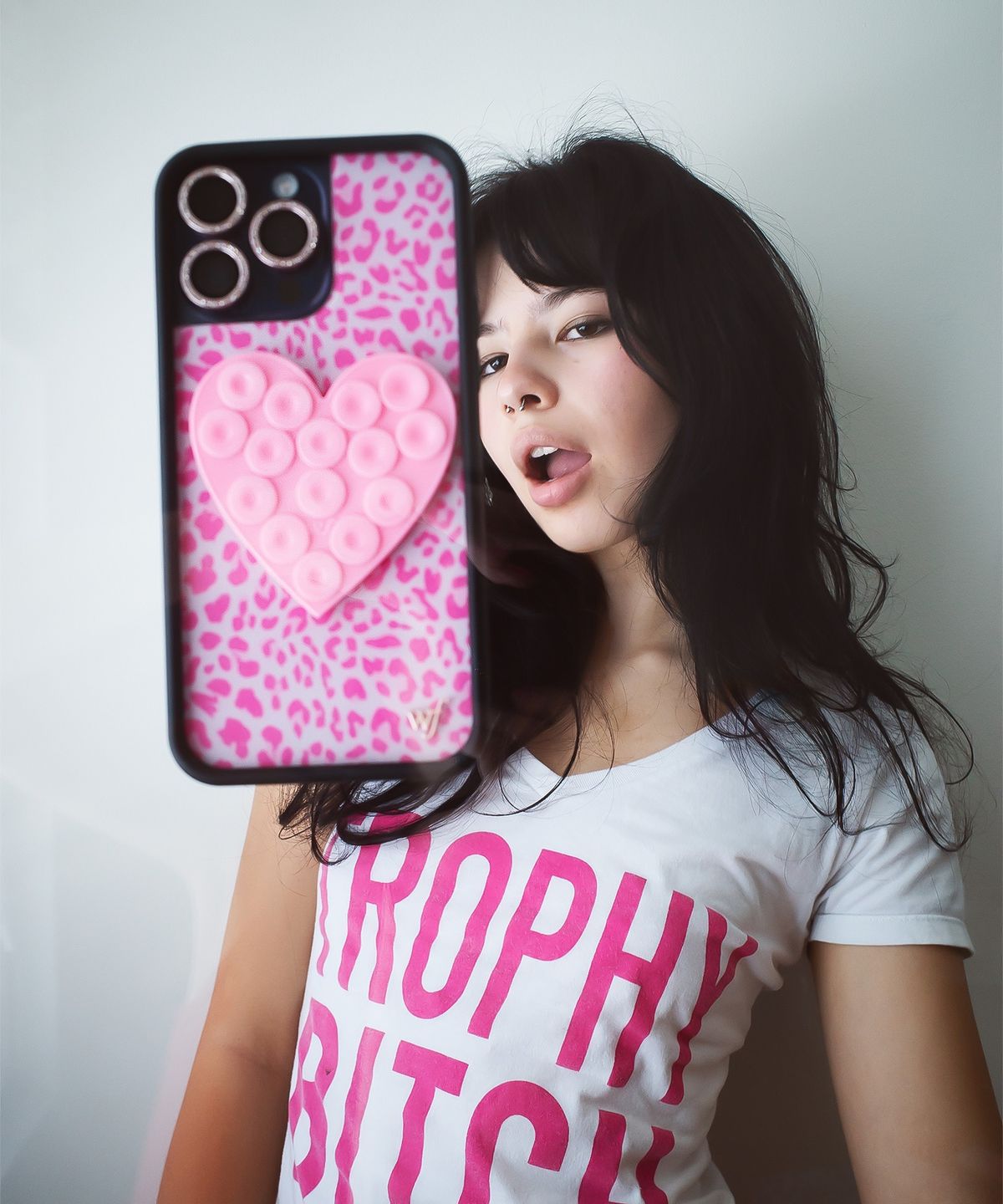 와일드플라워케이스(WILDFLOWERCASE) Pink Heart Stickeez 실리콘 흡착 패드