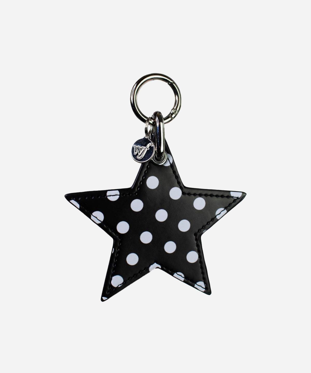 와일드플라워케이스(WILDFLOWERCASE) Leather Polka Dot Star Charms 키링 Black&White