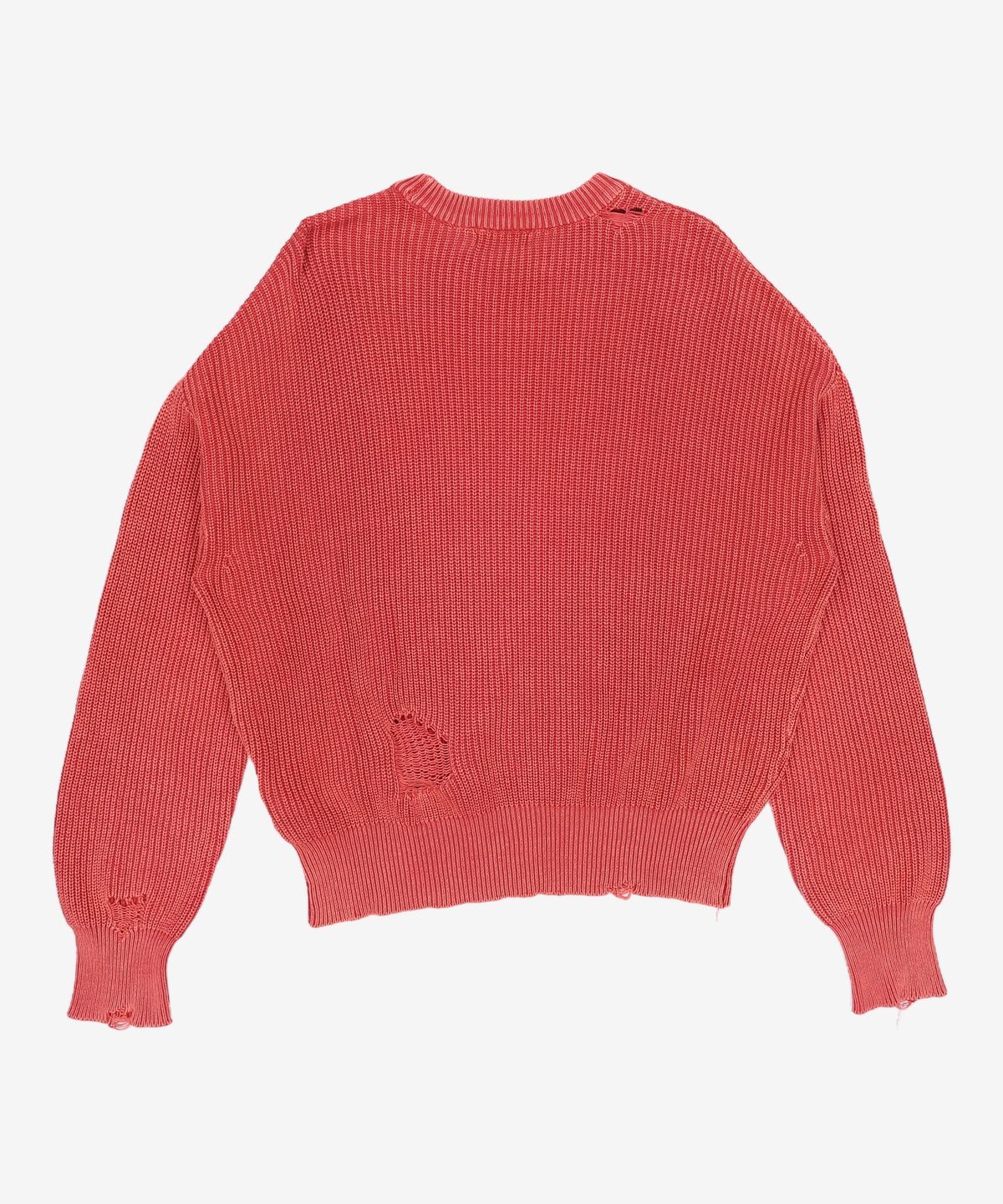 메종미네드(MAISON MINED) DAMAGE COLOUR DYE KNIT RED S