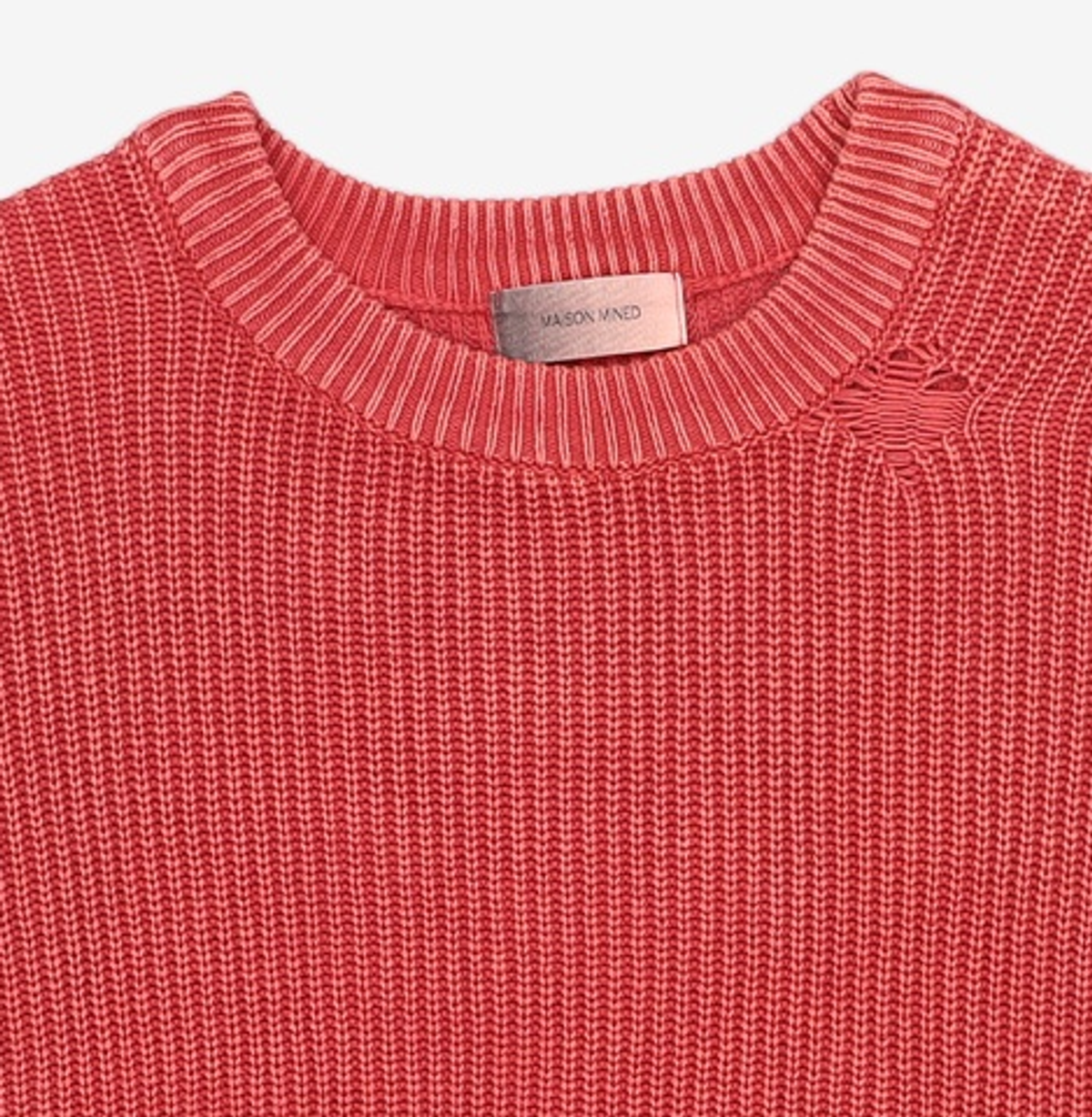 메종미네드(MAISON MINED) DAMAGE COLOUR DYE KNIT RED S