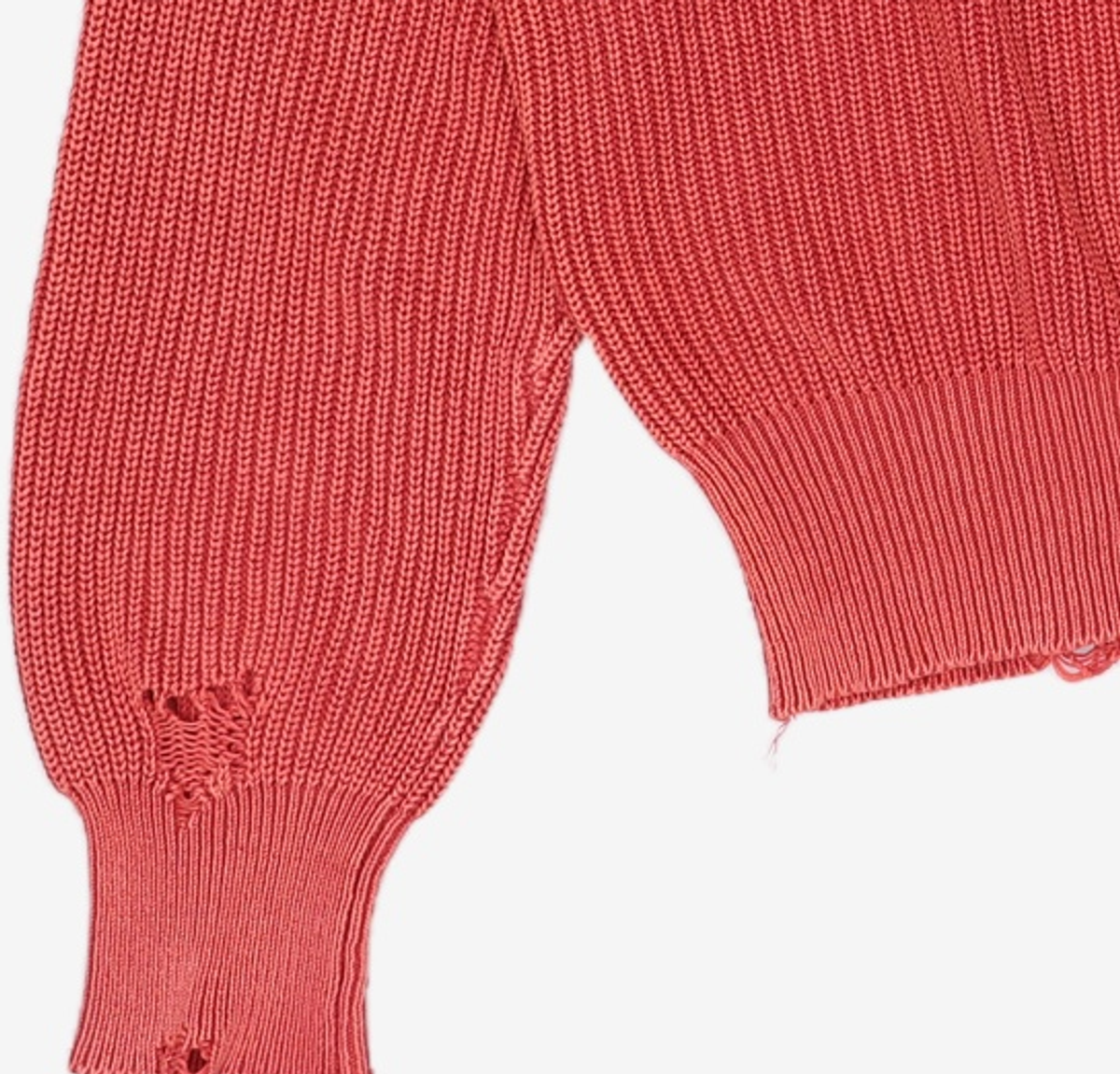 메종미네드(MAISON MINED) DAMAGE COLOUR DYE KNIT RED S