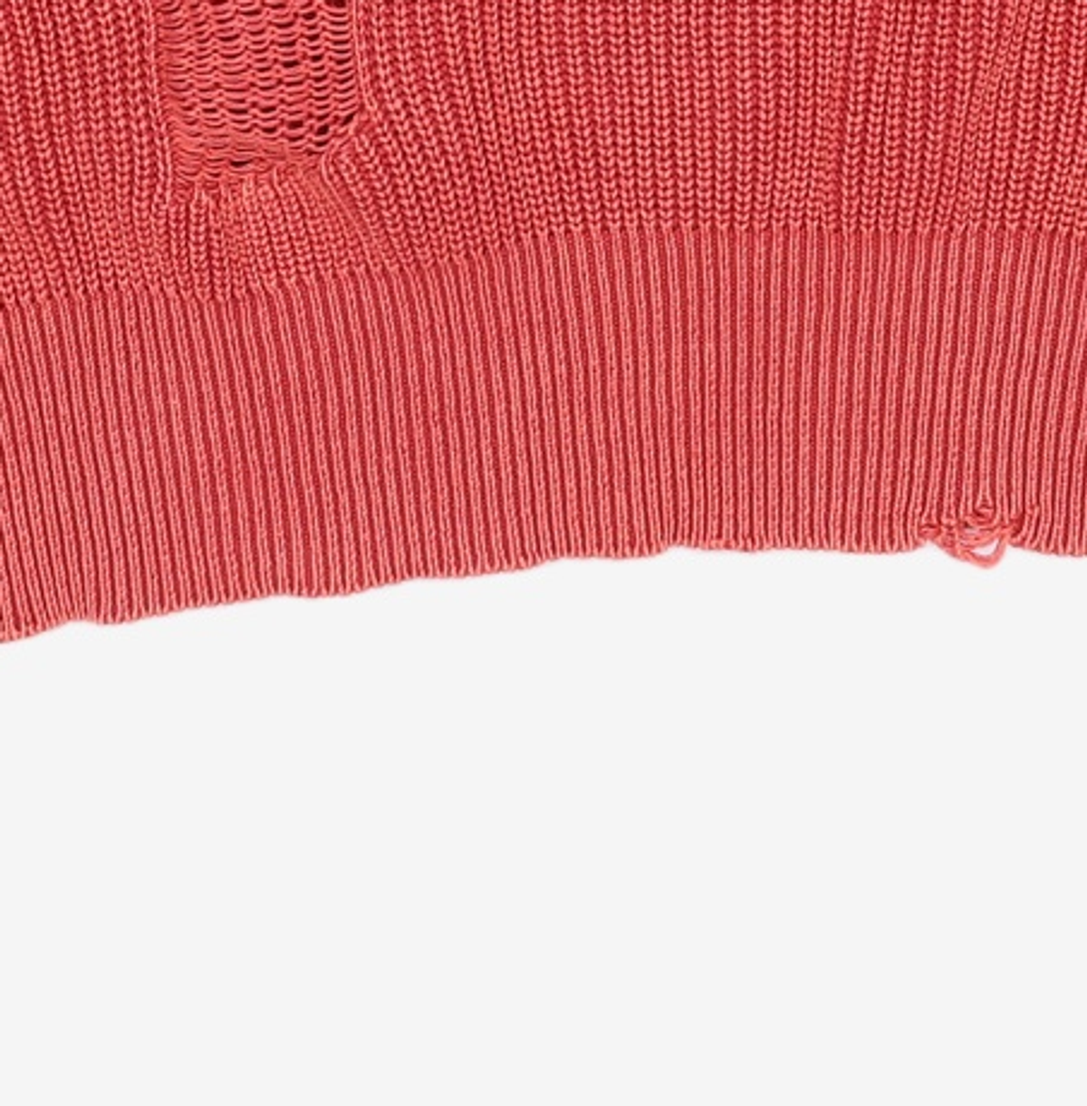 메종미네드(MAISON MINED) DAMAGE COLOUR DYE KNIT RED S