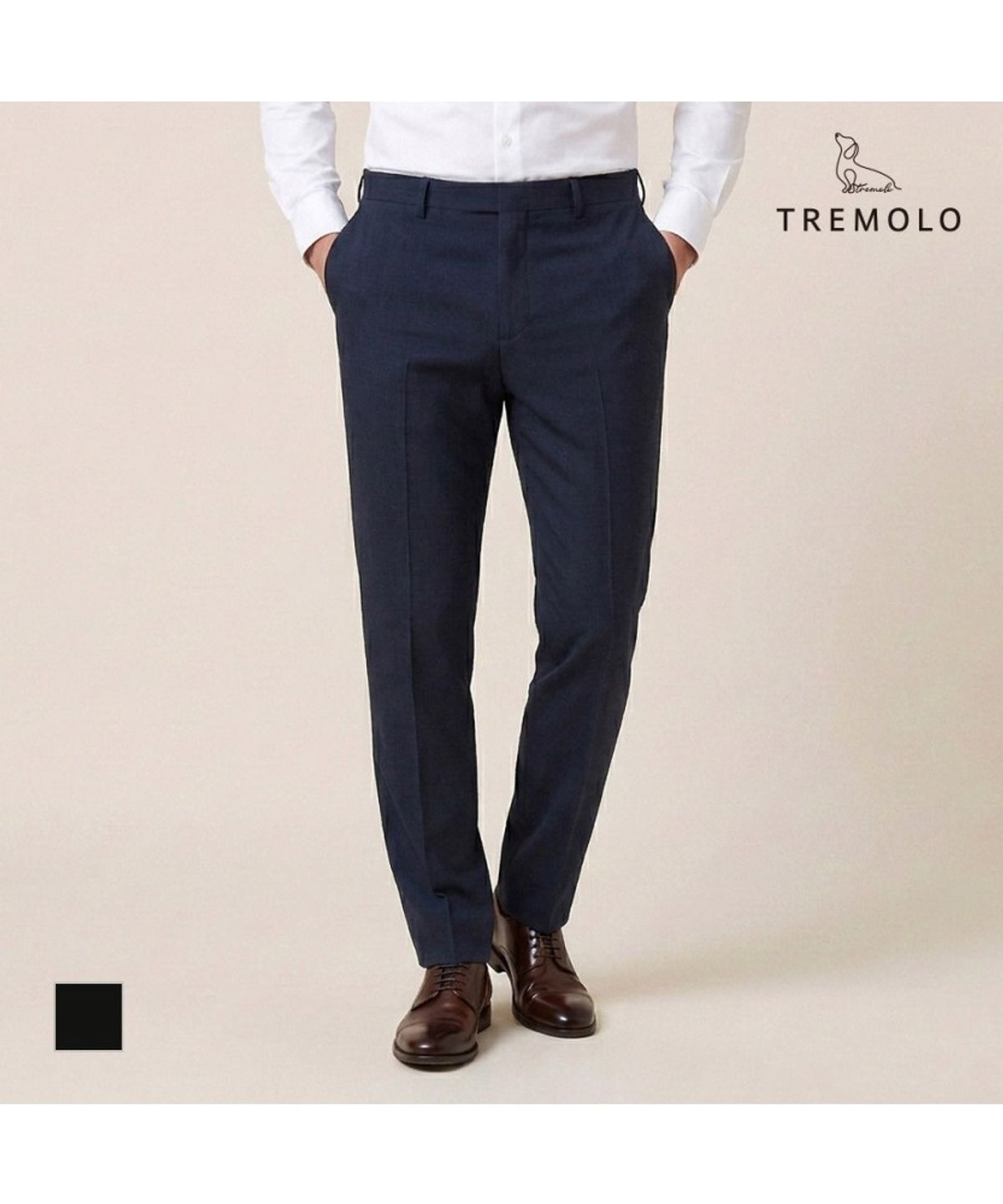 트레몰로(TREMOLO) 쿨맥스 블랙 솔리드 정장바지_TGBGB3M3211