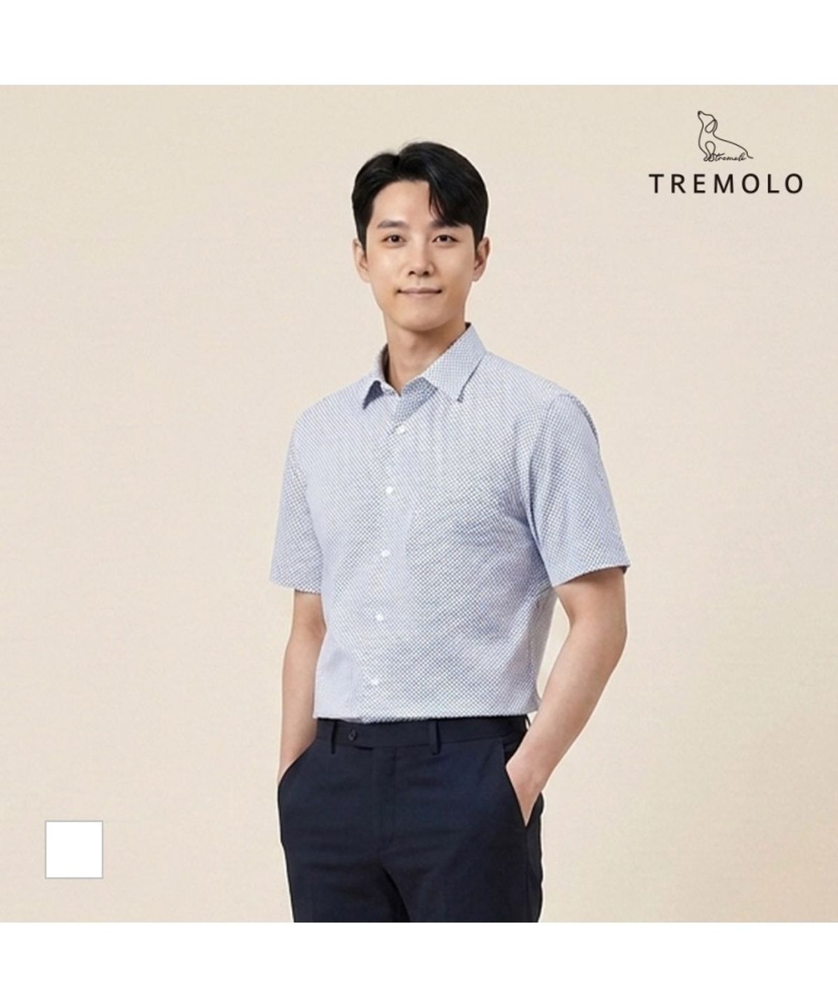 트레몰로(TREMOLO) 에어홀 프린트 D셔츠_TGNTS3M3431