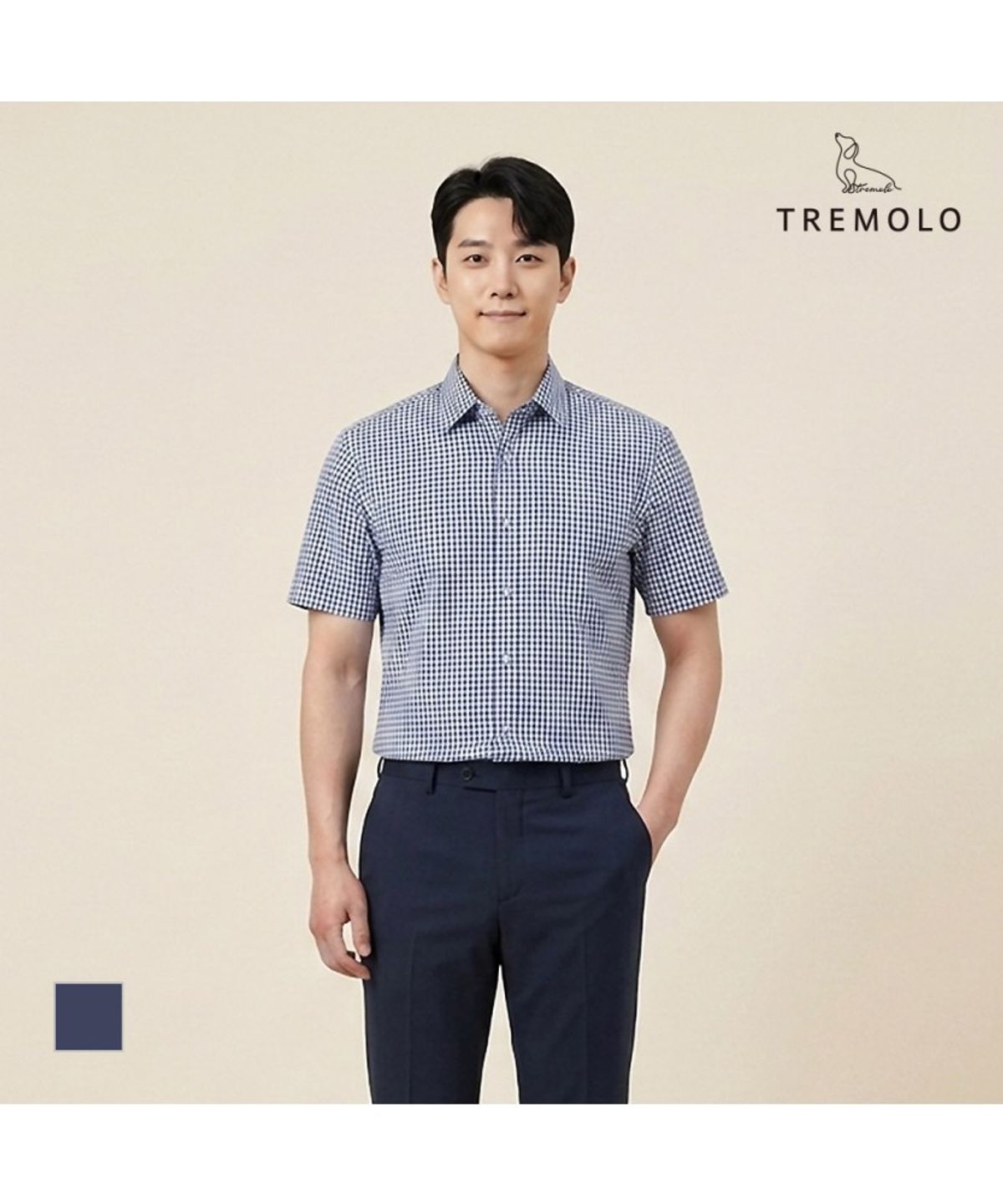 트레몰로(TREMOLO) 체크패턴 반소매 남방_TRNNS3M3501