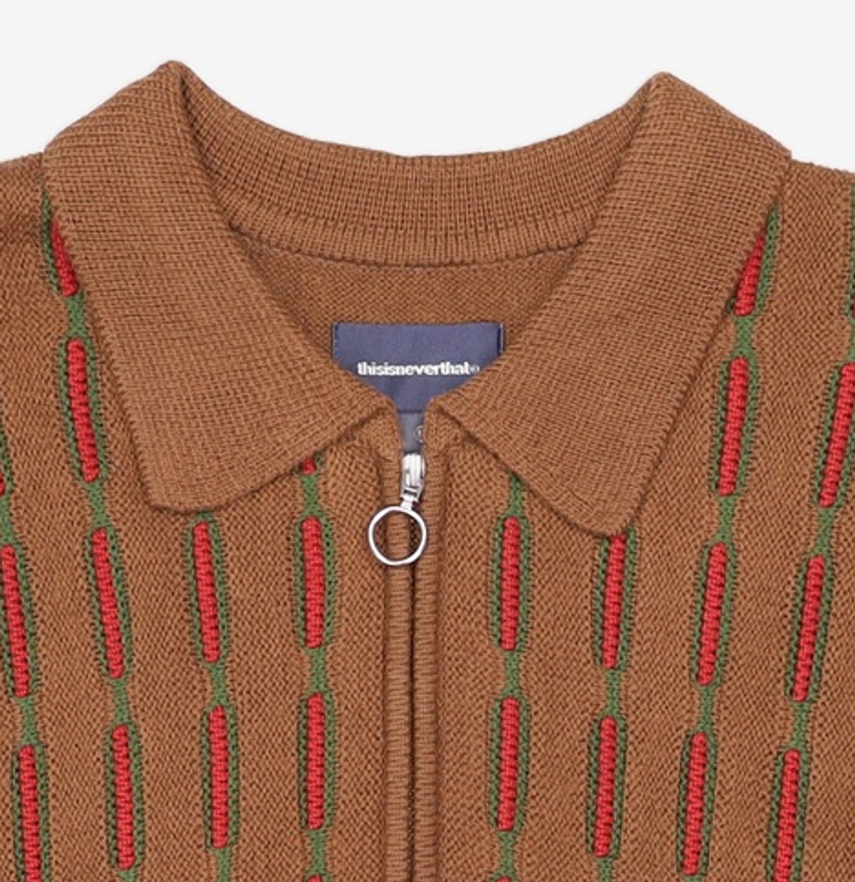 디스이즈네버댓(THISISNEVERTHAT) Chain Zip Up Polo Brown M