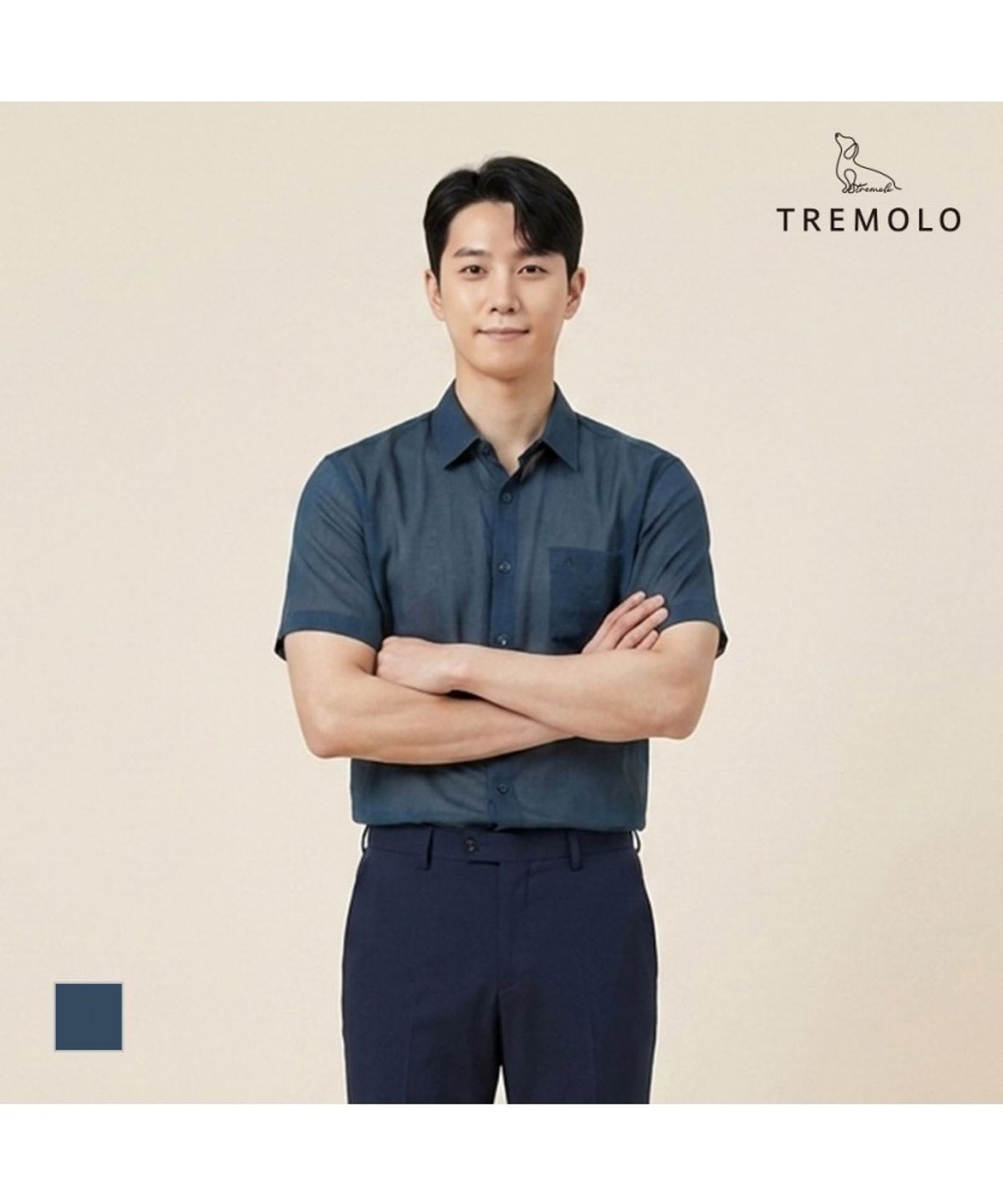 트레몰로(TREMOLO) 솔리드라이크 반소매 남방_TRBNS3Y3111