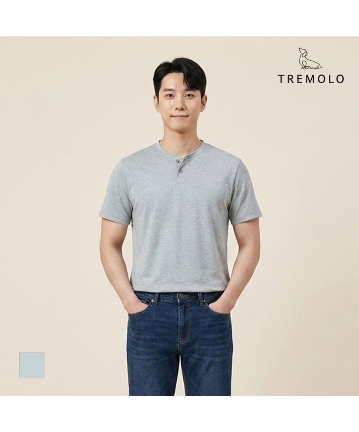 트레몰로(TREMOLO) 라운드 솔리드 티셔츠_TRBAS3Y2521