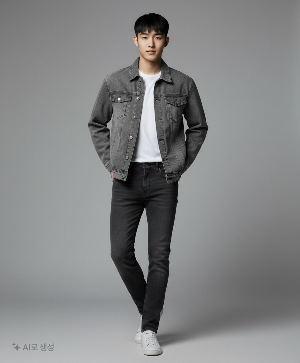 86로드(86ROAD) SOLID WASHING DENIM TRUCKER GREY S