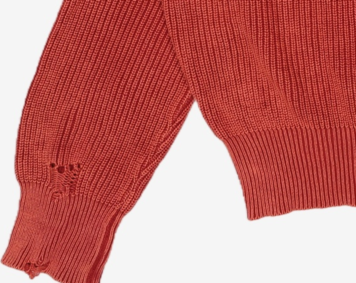메종미네드(MAISON MINED) DAMAGE COLOUR DYE KNIT RED M