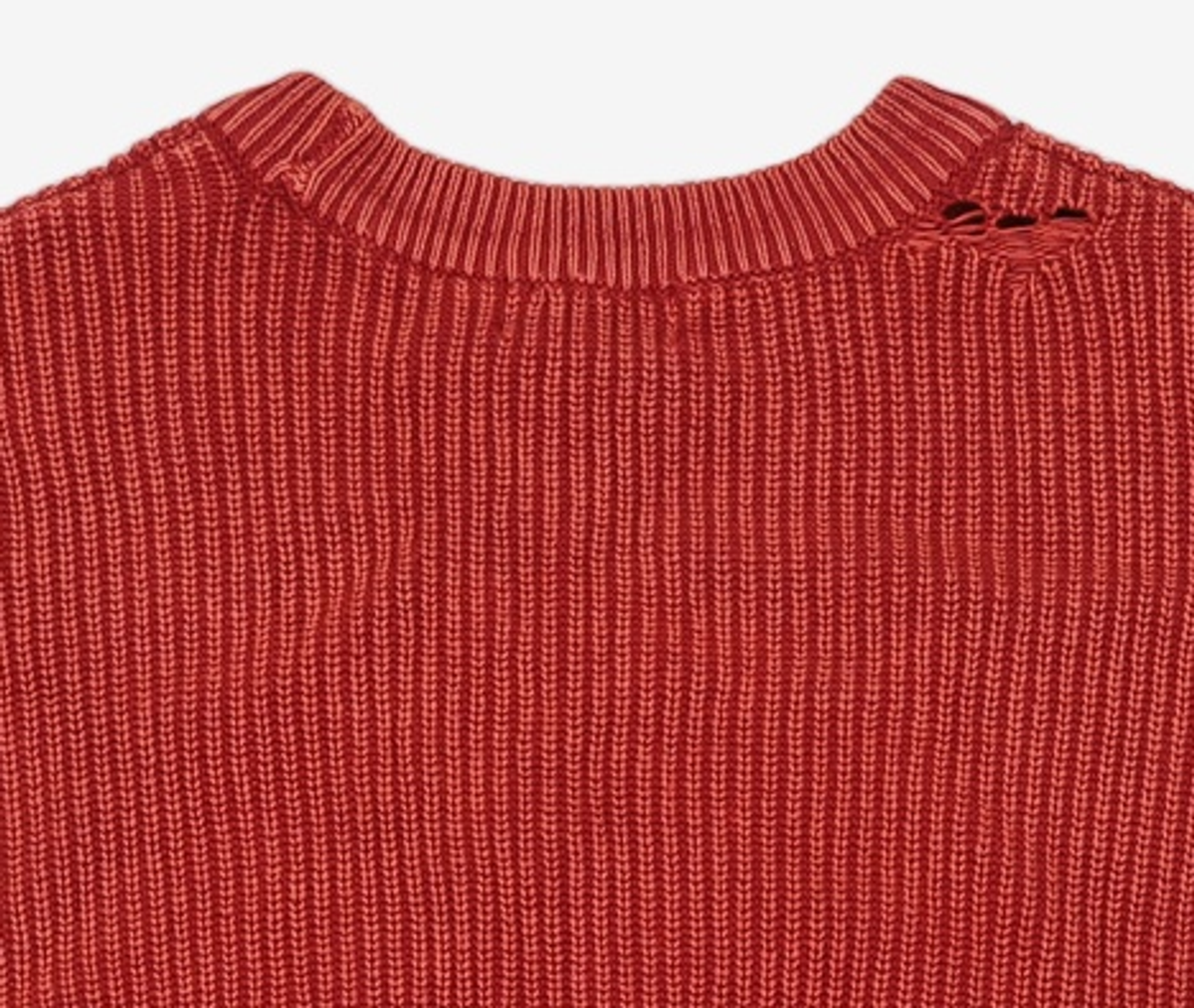 메종미네드(MAISON MINED) DAMAGE COLOUR DYE KNIT RED M