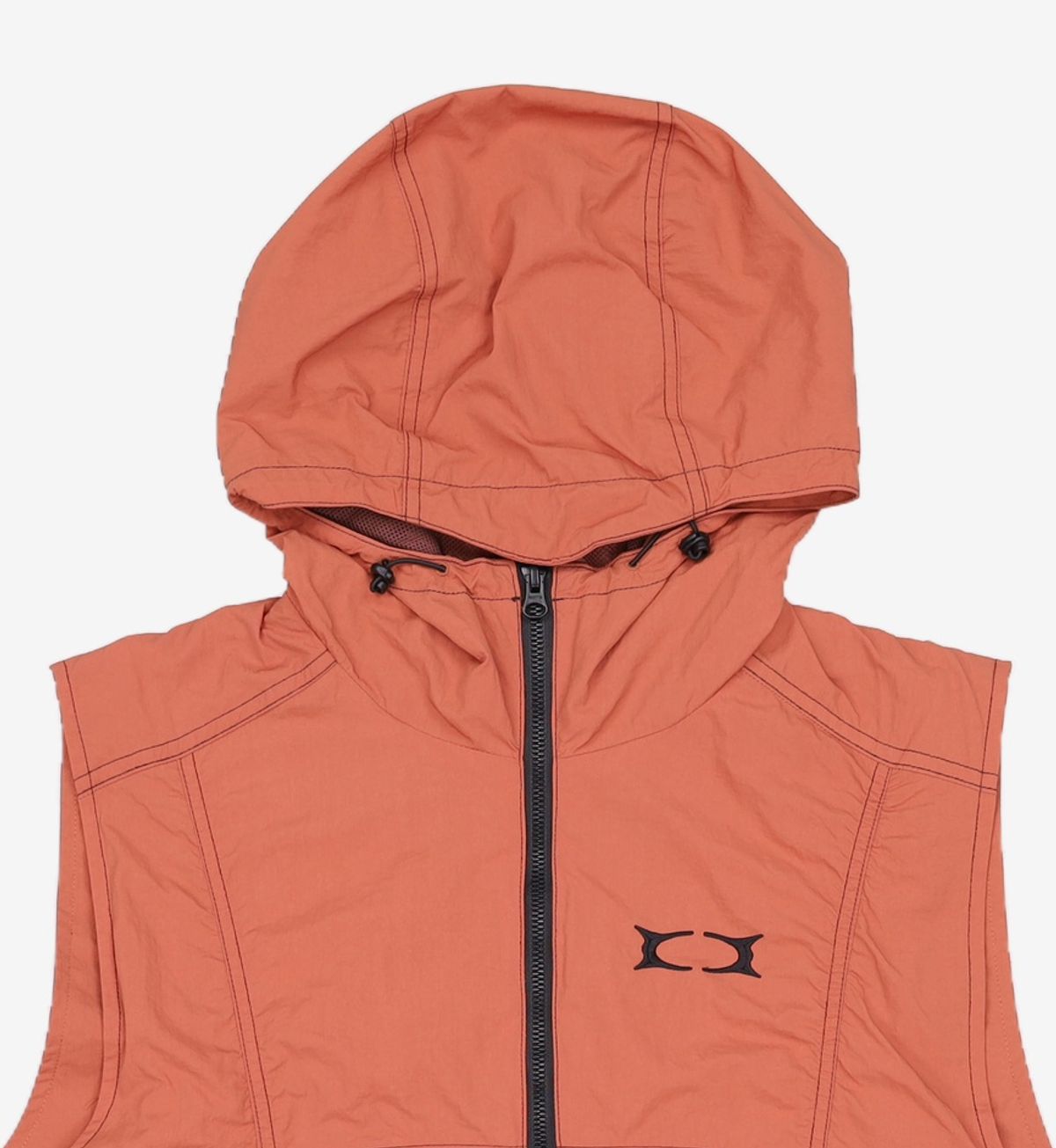 크리틱(CRITIC) GLOSSY HOOD VEST BROWN L