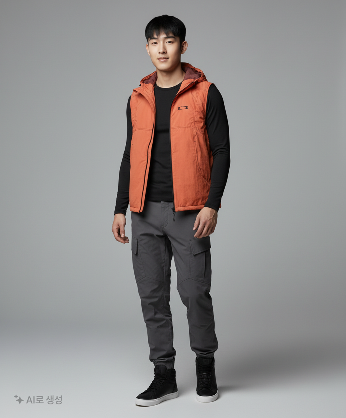 크리틱(CRITIC) GLOSSY HOOD VEST BROWN L