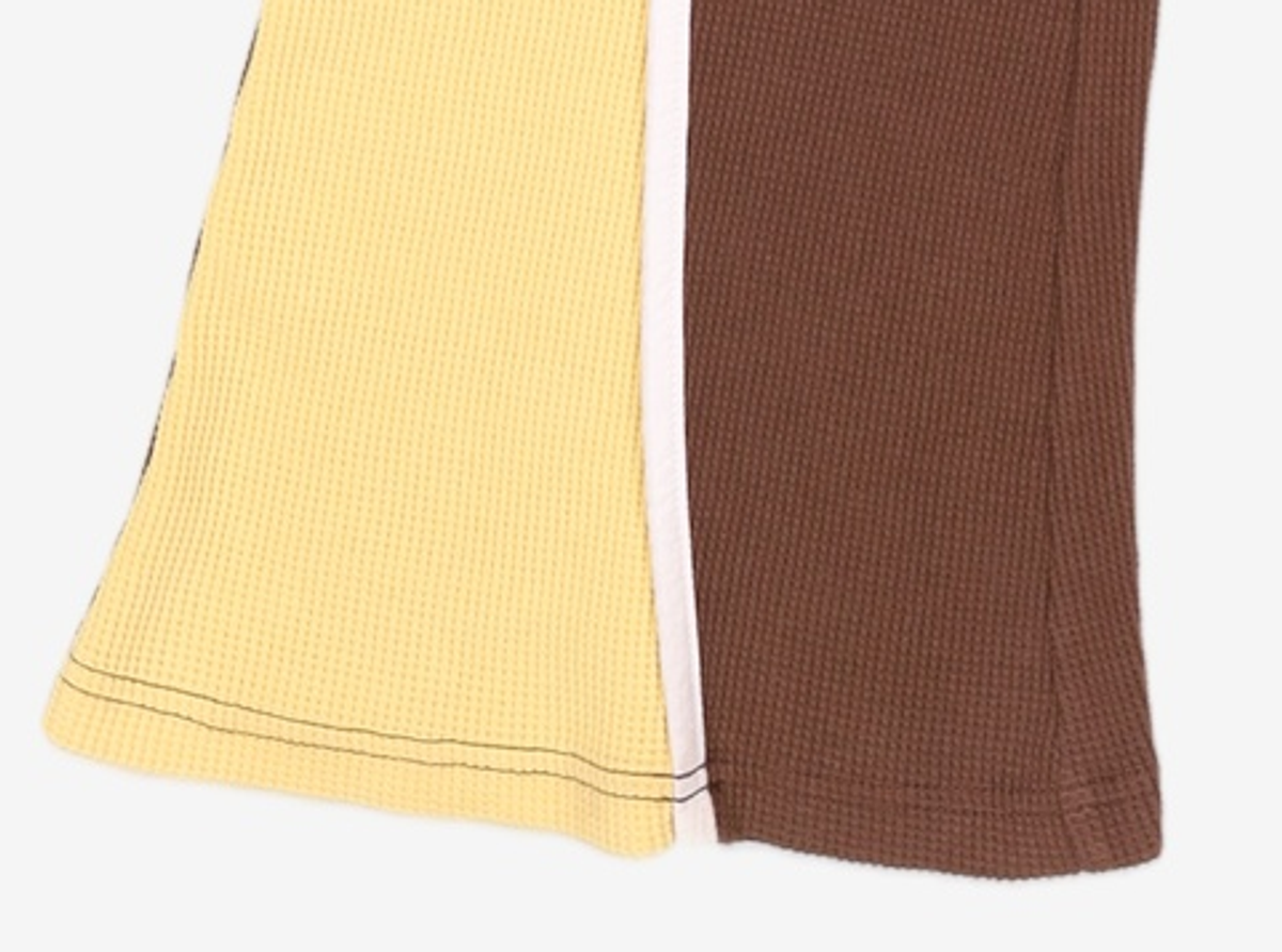 기준(KIJUN) Flared Lounge Pants Brown Yellow S