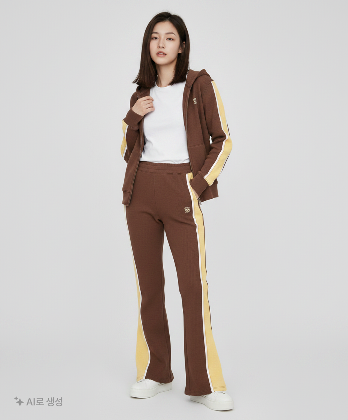 기준(KIJUN) Flared Lounge Pants Brown Yellow S