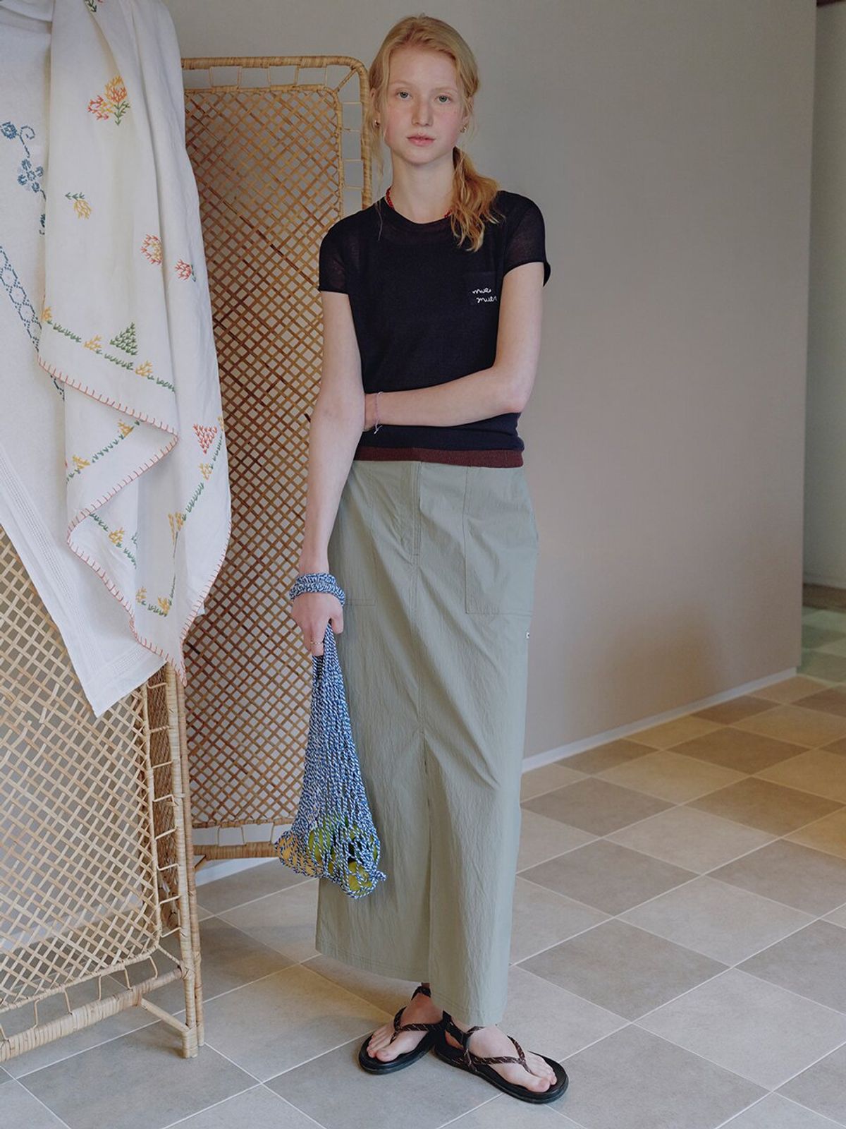 뮈뮈에르(MUEMUER) Casual Banding Long Skirt MU2635SK310M