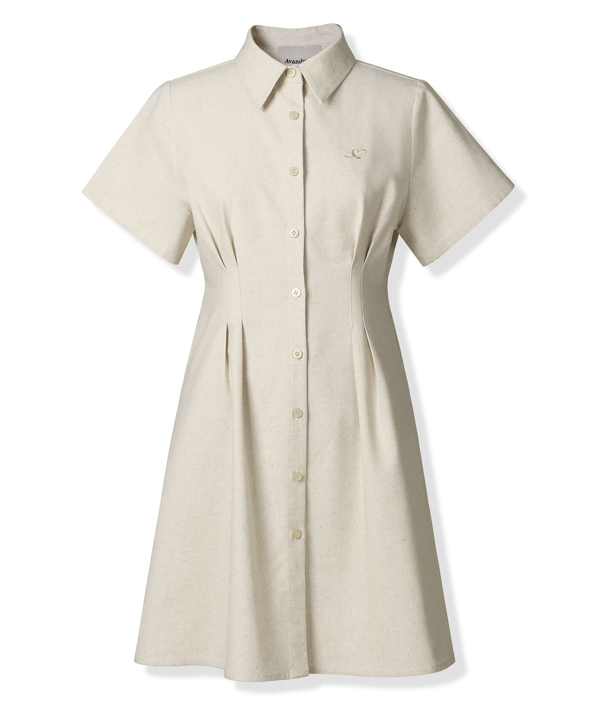 어반드레스(AVANDRESS) French Linen Like Slim Shirt Dress OATMEAL