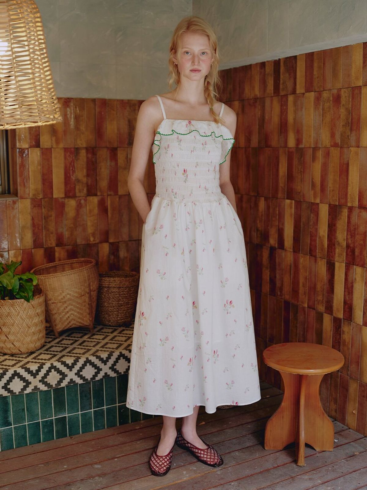 뮈뮈에르(MUEMUER) Flower Pattern Frill Dress MU2635OP309M
