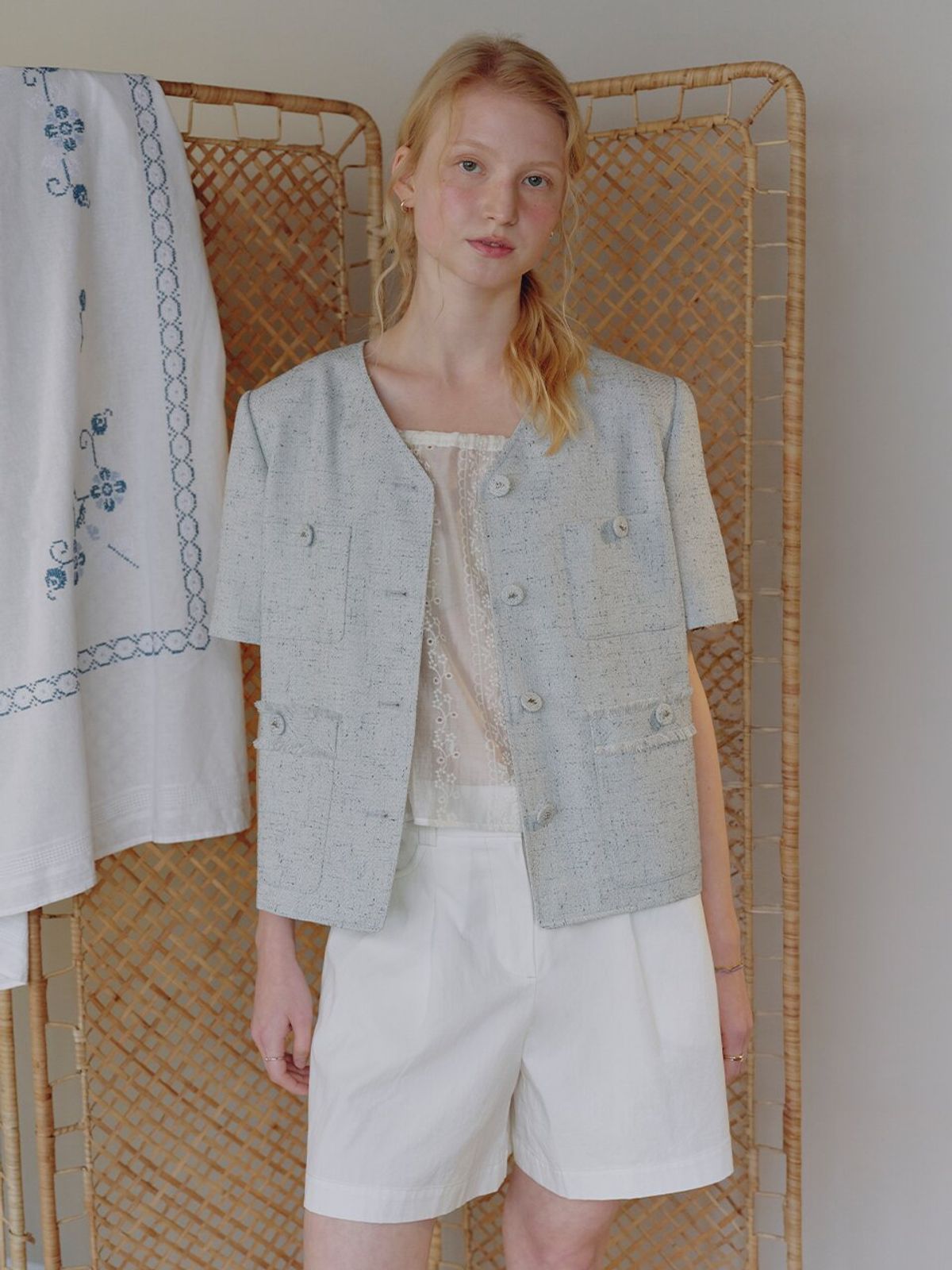뮈뮈에르(MUEMUER) Cloud Tweed Jacket MU2634JK306M