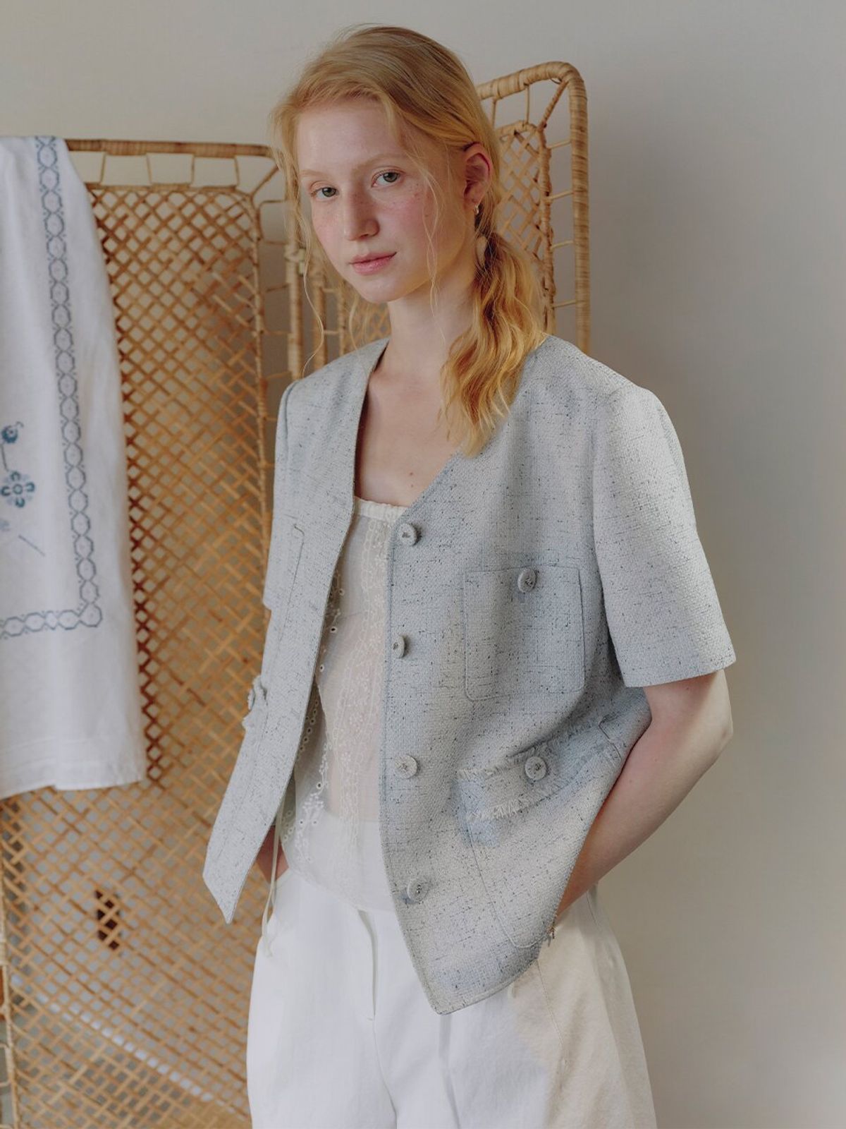 뮈뮈에르(MUEMUER) Cloud Tweed Jacket MU2634JK306M