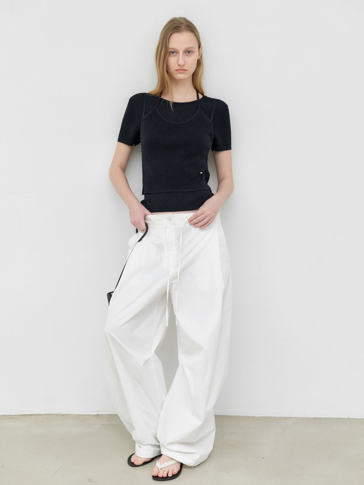 아틀리에 나인(ATELIER NAIN) LAYERD HALTER NECK BUSTIER&TOP KNIT SET (T-7250)
