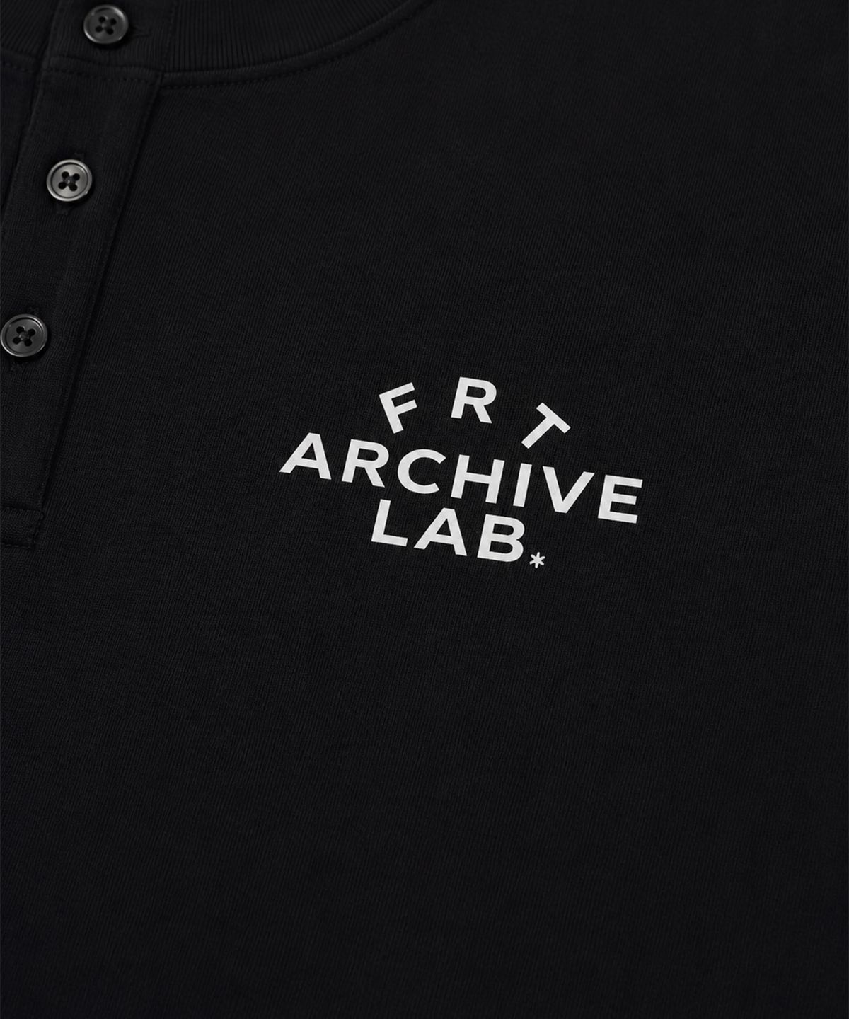 프론트아카이브랩(FRONT ARCHIVE LAB) FRT 헤비웨이트 헨리넥 반팔 티셔츠 [블랙]