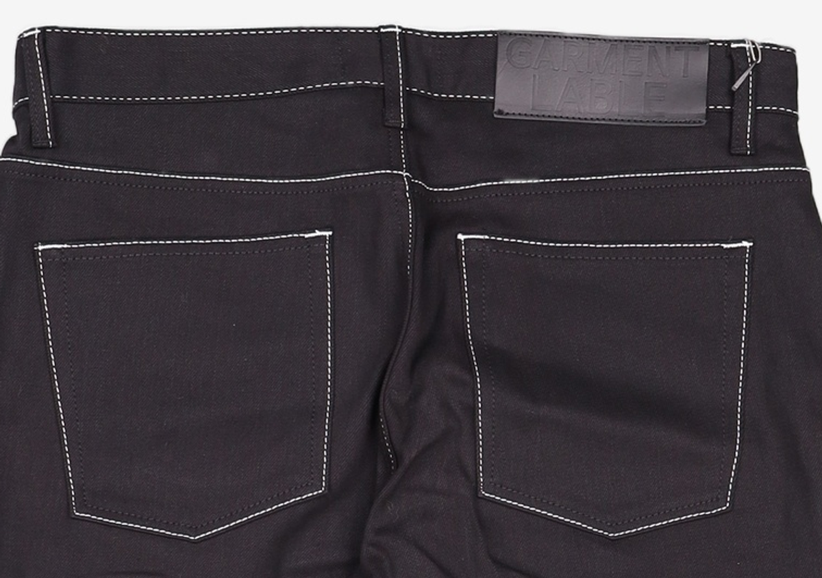 가먼트레이블(GARMENT LABLE) Denim Roll-up Pants - Stitch Black XL