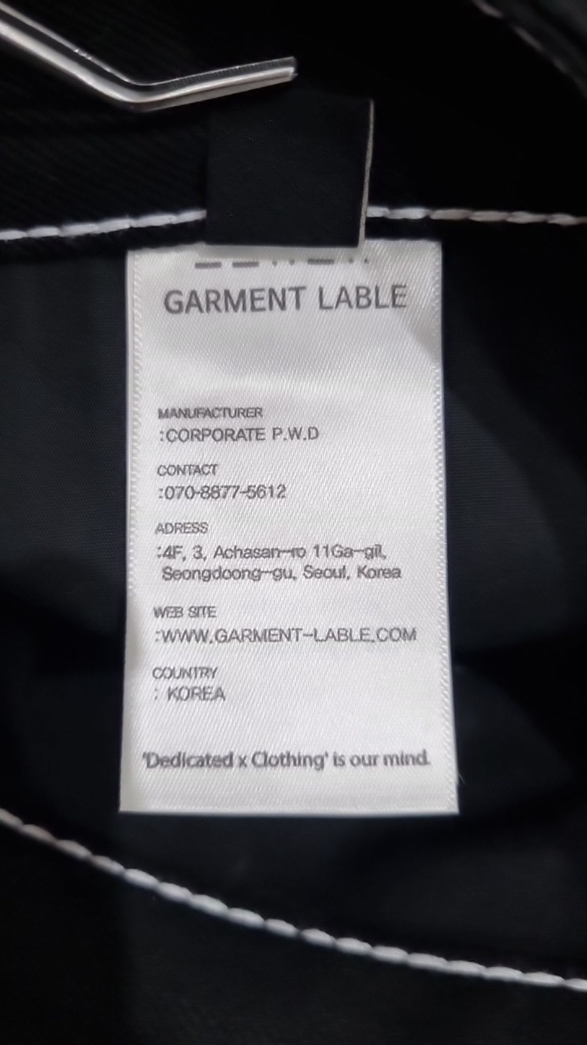 가먼트레이블(GARMENT LABLE) Denim Roll-up Pants - Stitch Black XL