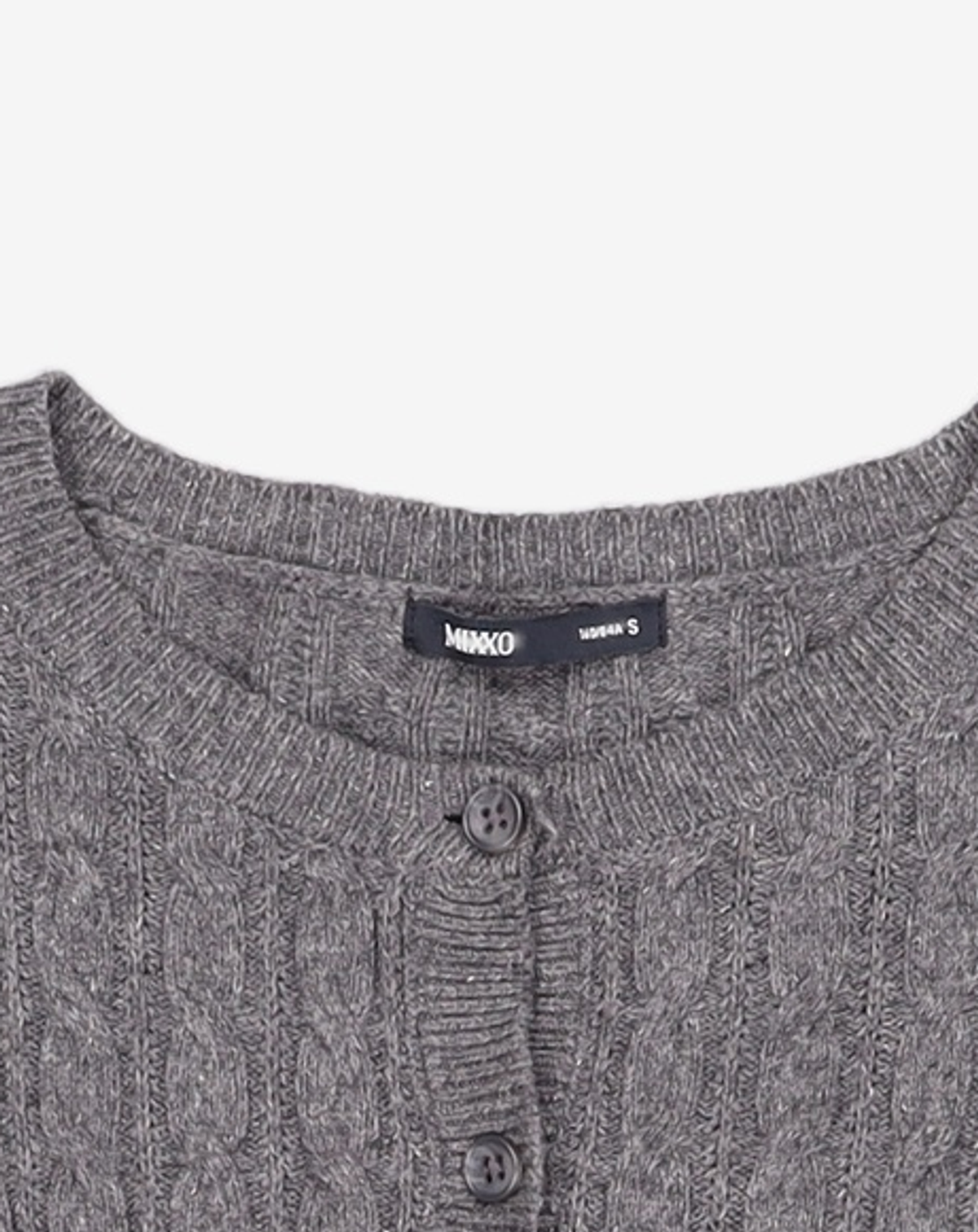 미쏘(MIXXO) 라운드넥 케이블 가디건_MIWCKET43T S