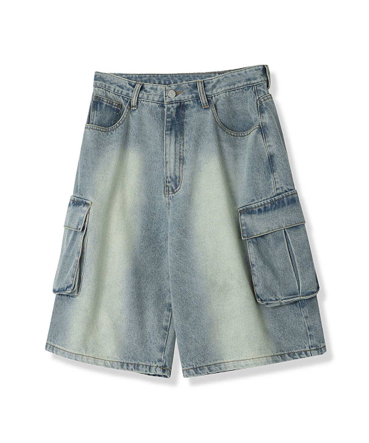 어반드레스(AVANDRESS) [2PACK] Wide Cargo Half Denim Pants - 5COL