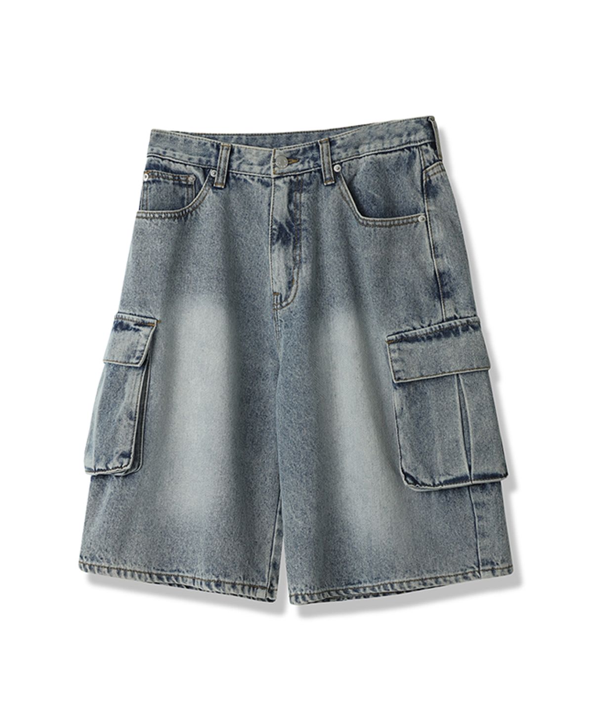 어반드레스(AVANDRESS) [2PACK] Wide Cargo Half Denim Pants - 5COL
