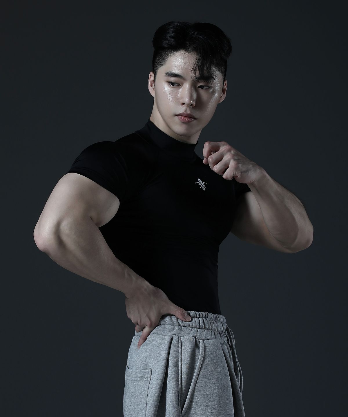 카미드(CARMID) 컴프레션 모크넥 반팔 [블랙]