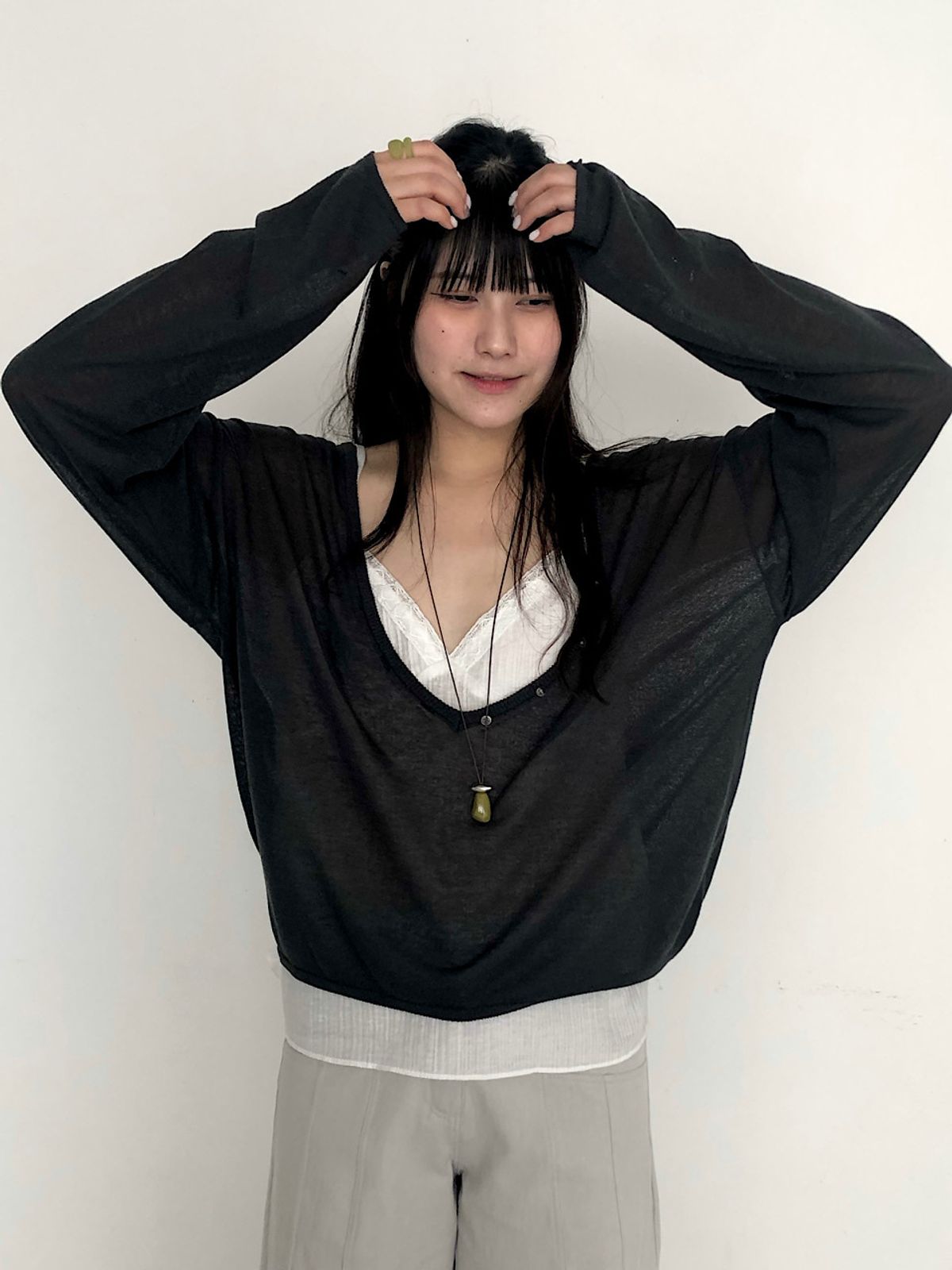 아포엠(APOEM) Pebble Drop Necklace (2C)