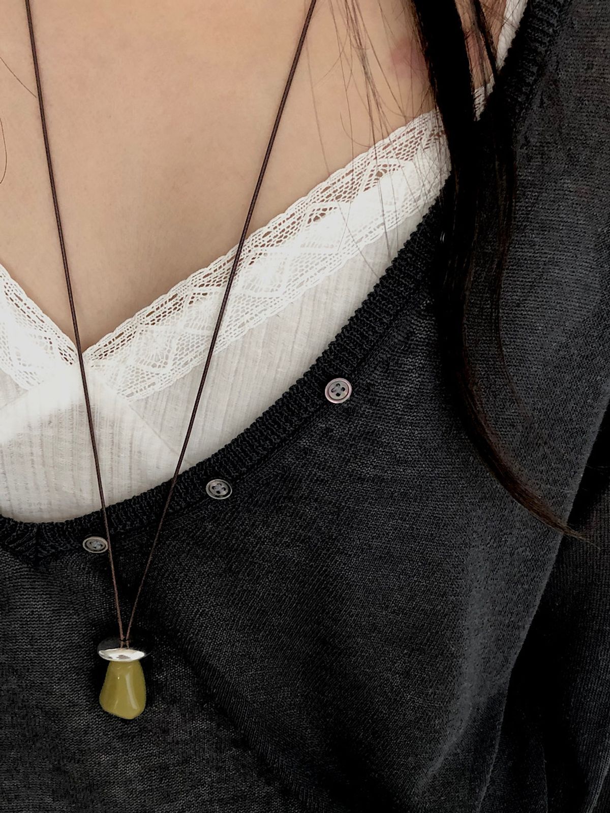 아포엠(APOEM) Pebble Drop Necklace (2C)