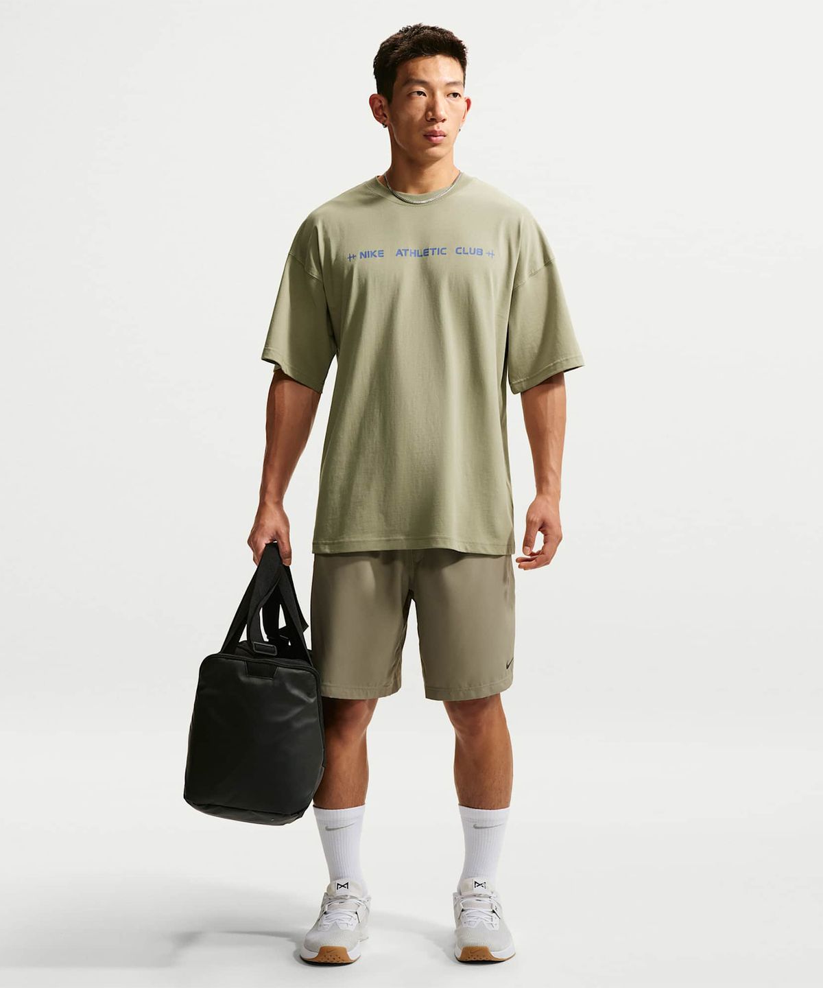 나이키(NIKE) N.A.C. 오버사이즈 티셔츠 M - 더스티 올리브:인디고 스톰 / IM6140-377