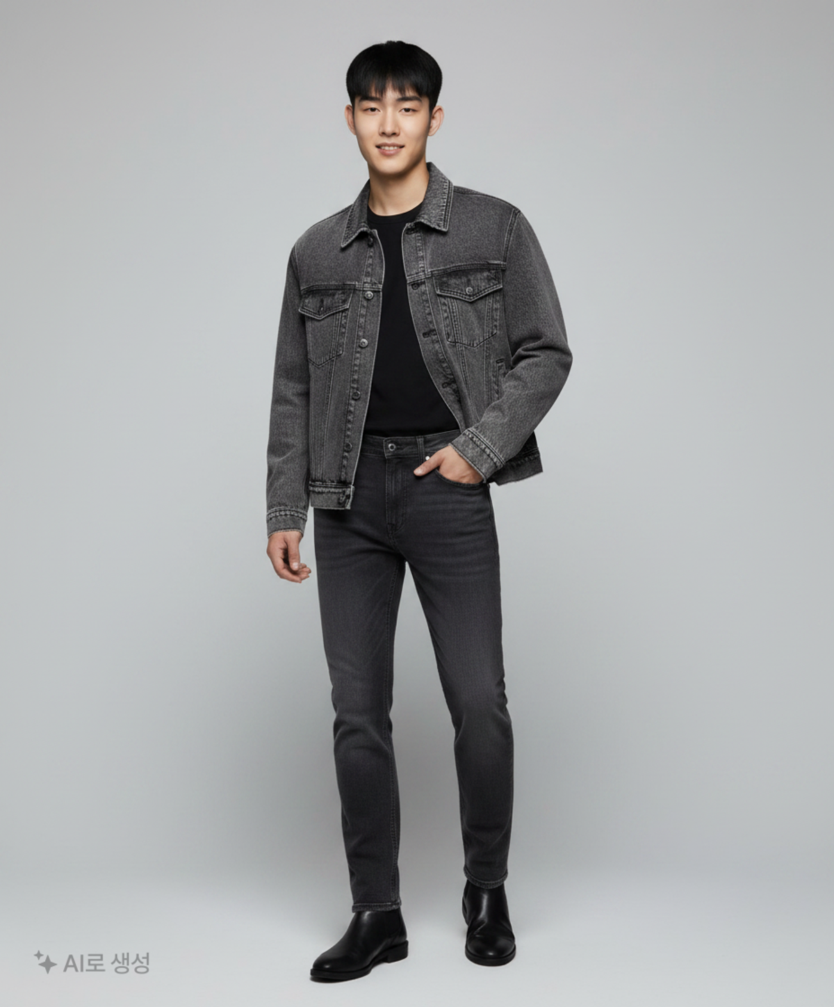 마틴플랜(MARTIN PLAN) Loose Out Denim Jacket - BLACK 100