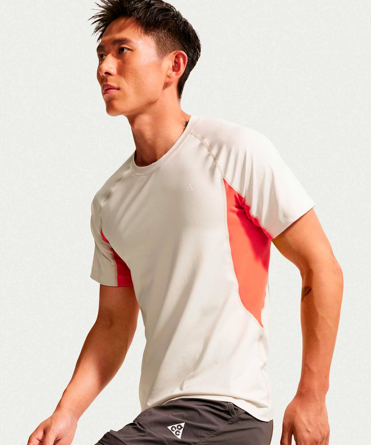 나이키(NIKE) ACG 와일드씨 드라이 핏 반소매 베이스 레이어 탑 M - 라이트 오어우드 브라운:라이트 크림슨:서밋 화이트 / IO1453-104